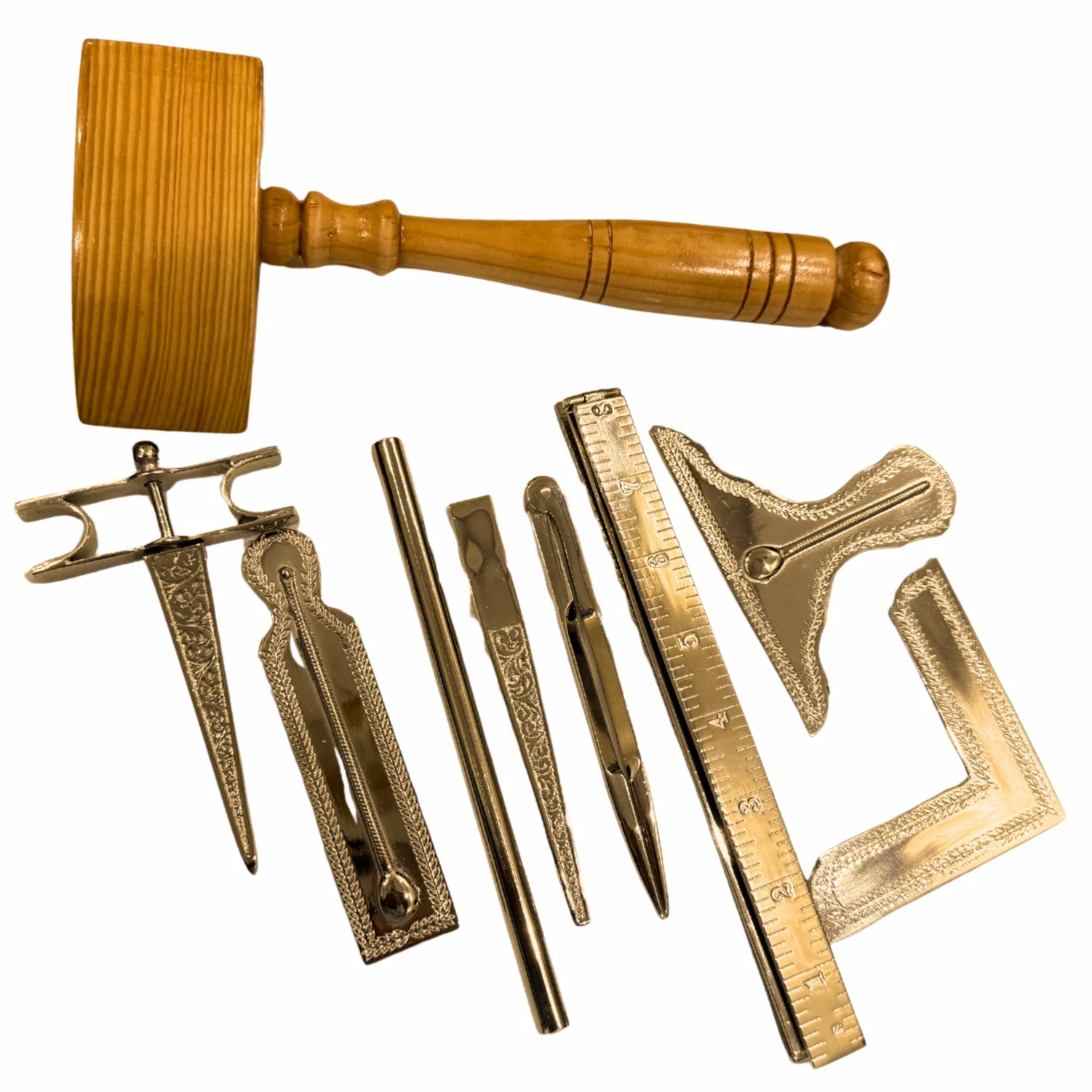 Masonic Gavel, Natural Acacia wood Handcraft Gavel with Wooden Box