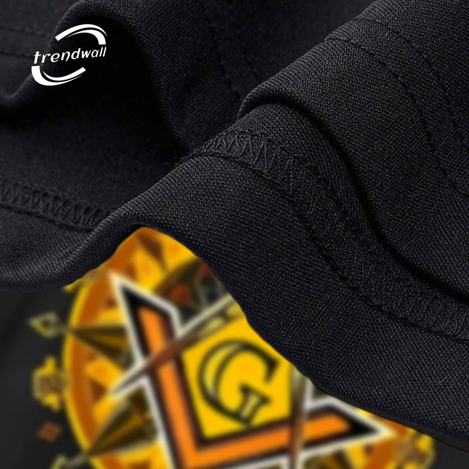 Black Masonic T-Shirt – Unique Square, ‘G’, and Text Symbol Design