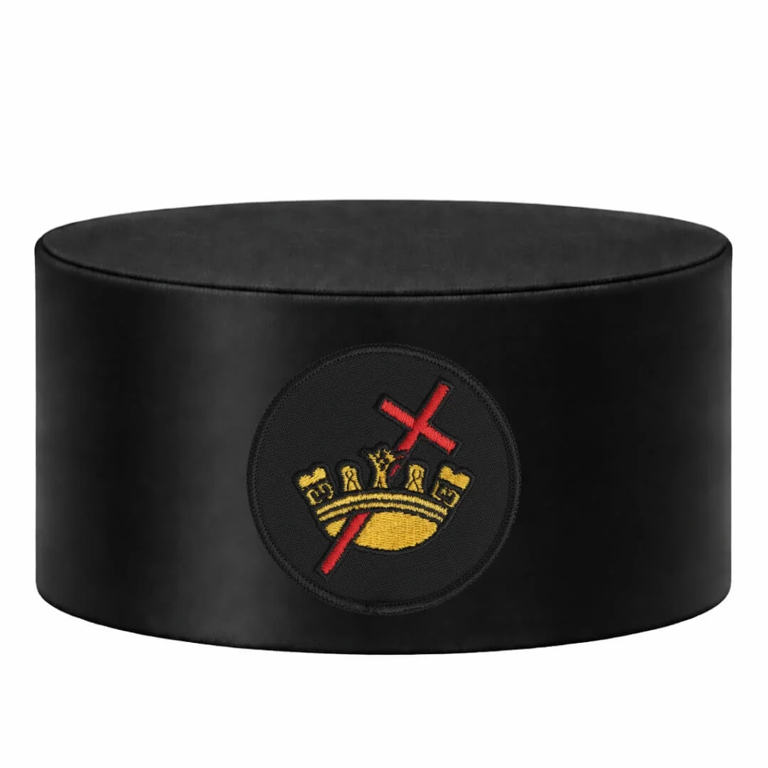 Knights Templar Commandery Crown Cap - Black with Round Patch
