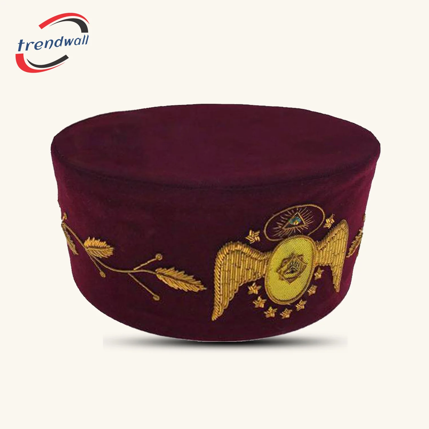 95th Degree Memphis Misraim French Regulation Crown Cap, Maroon Velvet