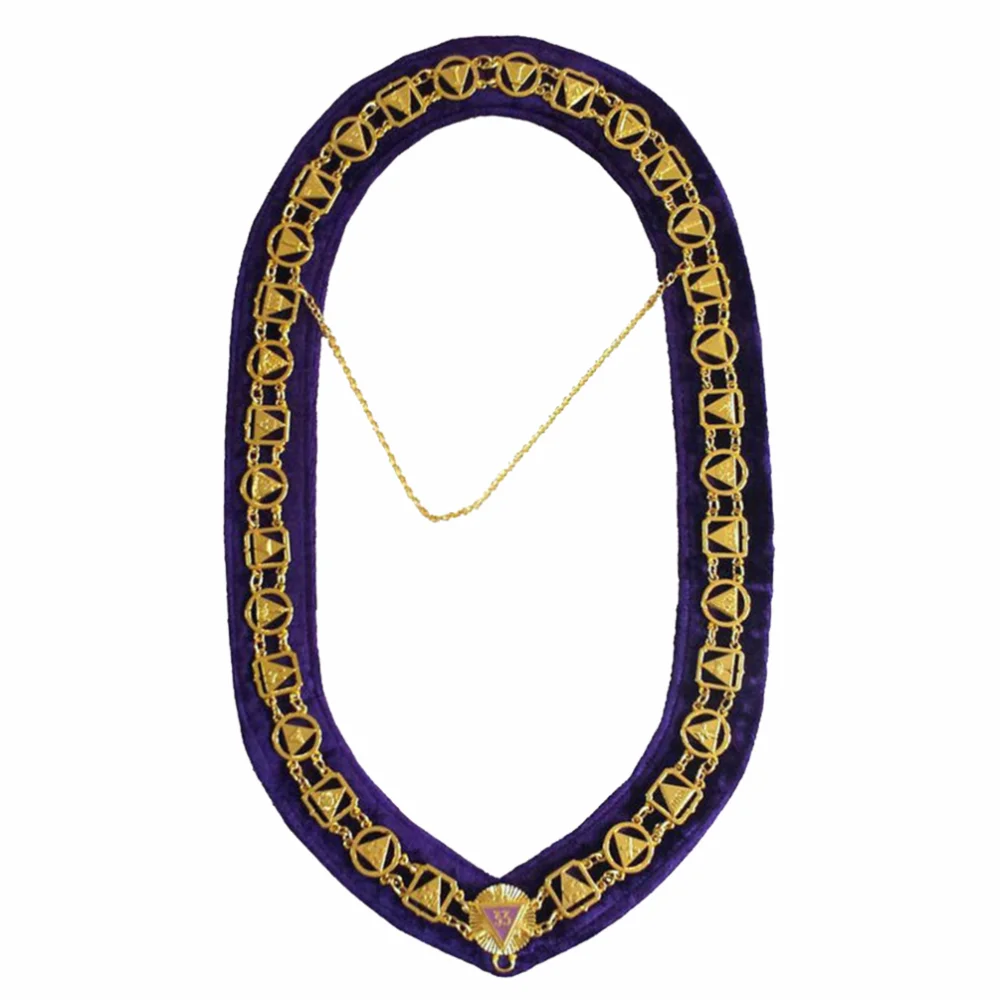 33rd Degree Scottish Rite Chain Collar – Purple Velvet Base