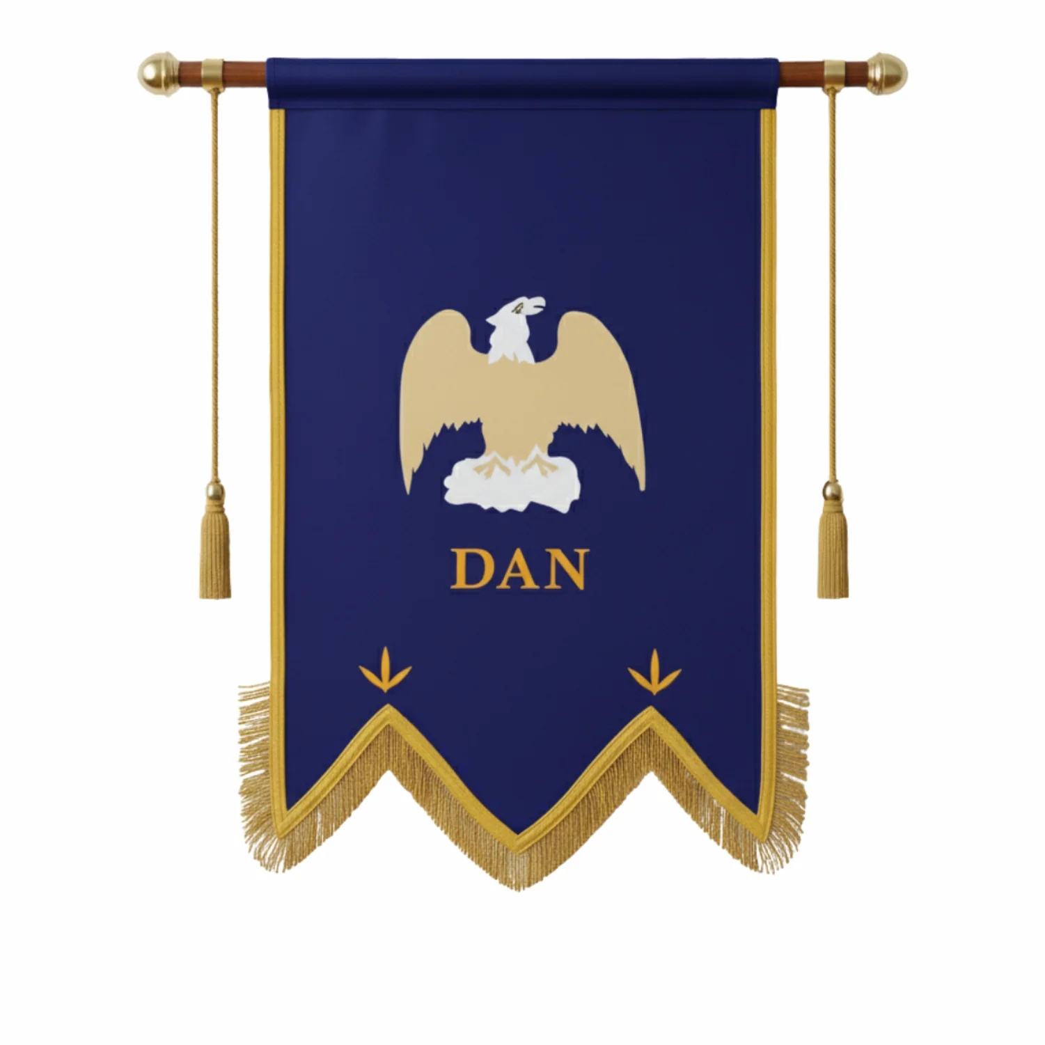 Dan Royal Arch Chapter Banner - Printed With Gold Braid & Fringe.