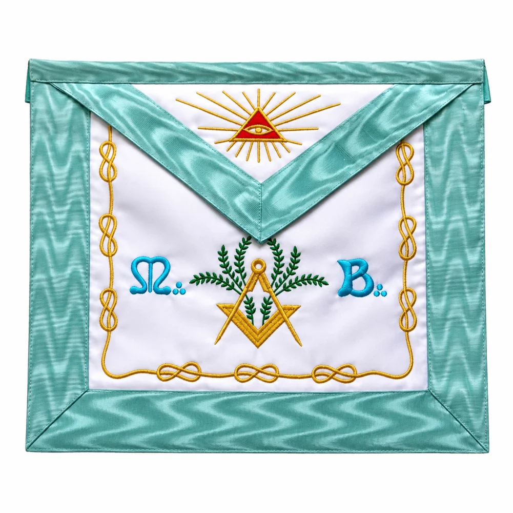 Master Mason Blue Lodge French Apron - Silk & Moire with Star G