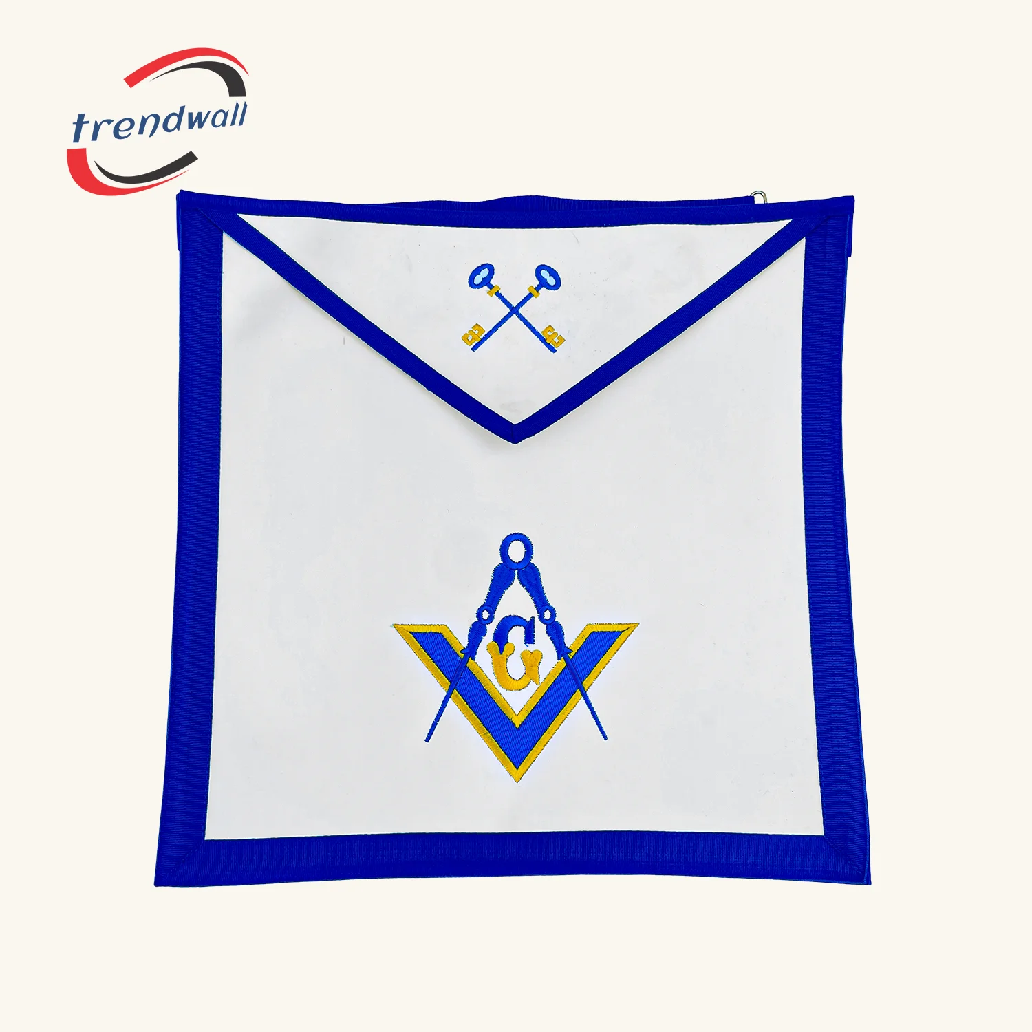 Treasurer Blue Lodge Officer Apron – with Chain Collar, Jewel & Gloves