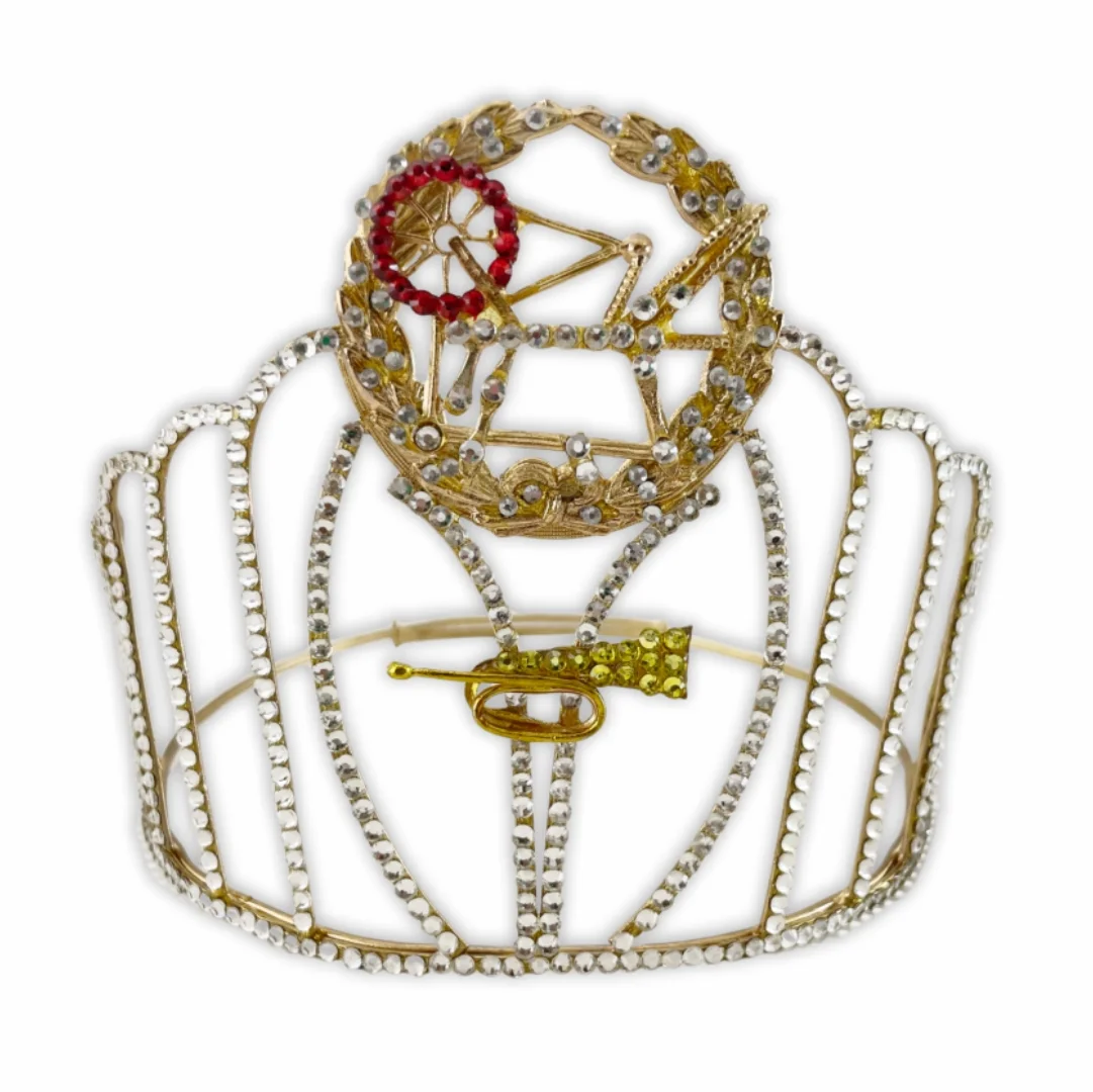 Heroines of Jericho with Wreath Tall Crown with All Red Rhinestones with Free Crown Carry Case