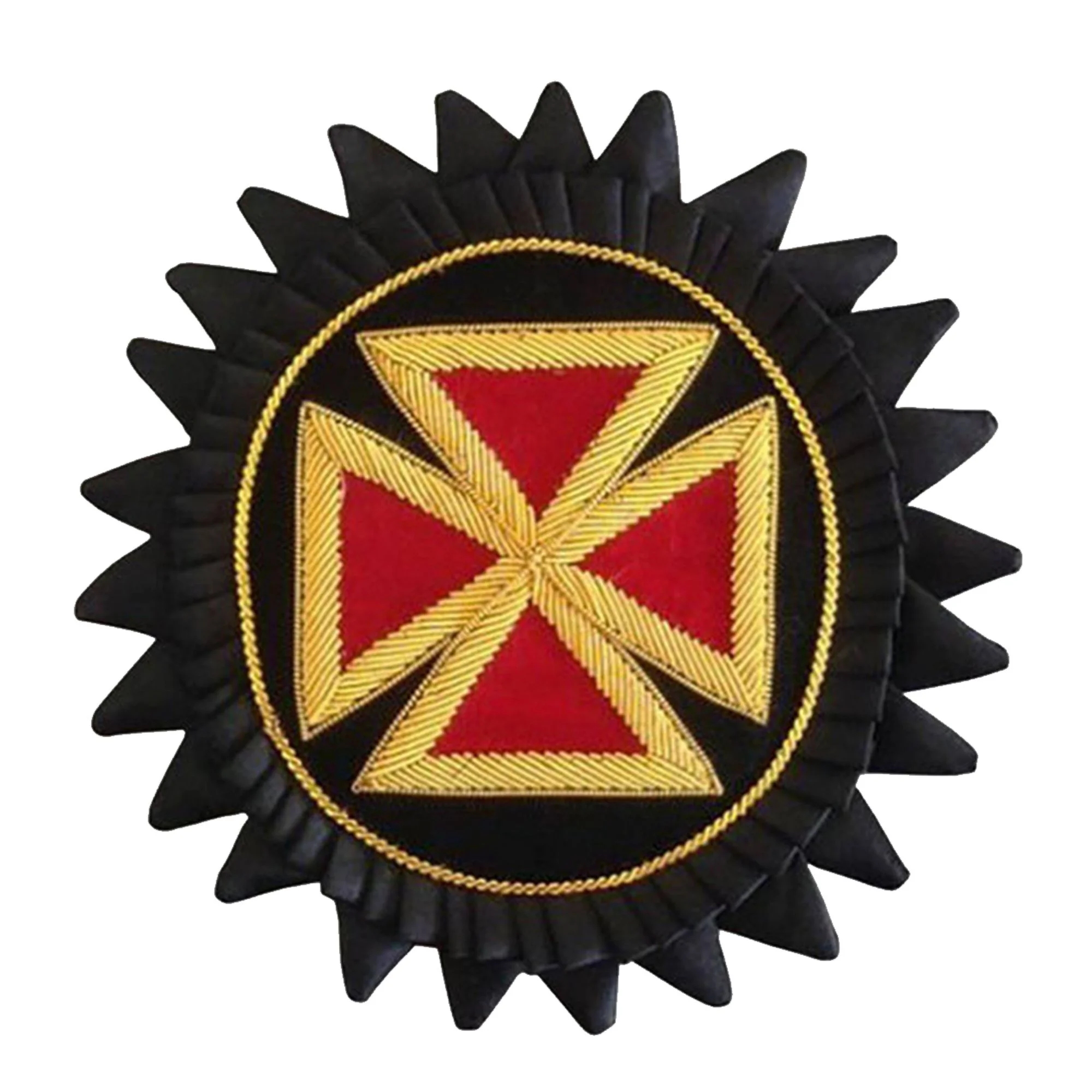 Grand Commandery Knights Templar Rosette Chapeau - Hand Embroidery