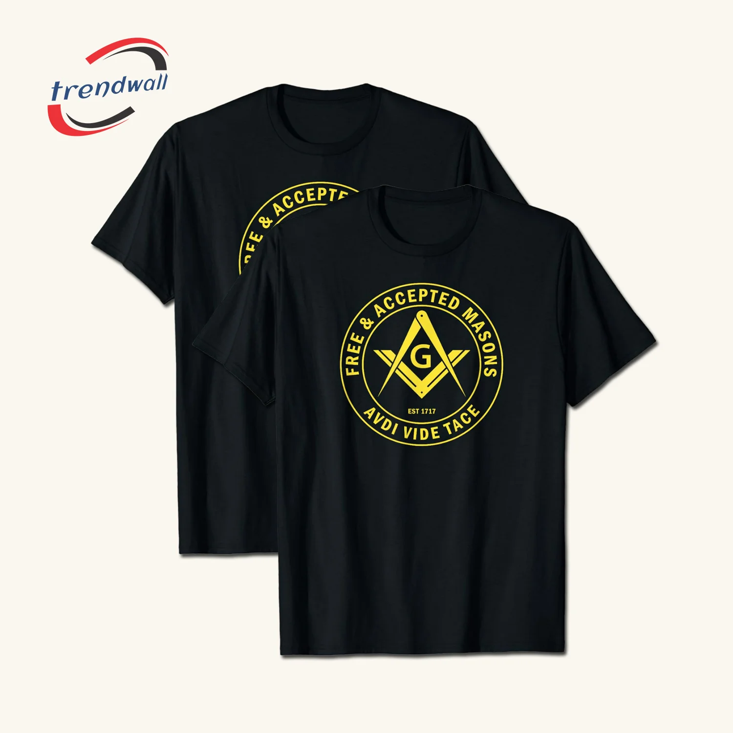 Masonic T-Shirt – Free & Accepted Masons Est 1717 Design – Custom Lodge Name or Name