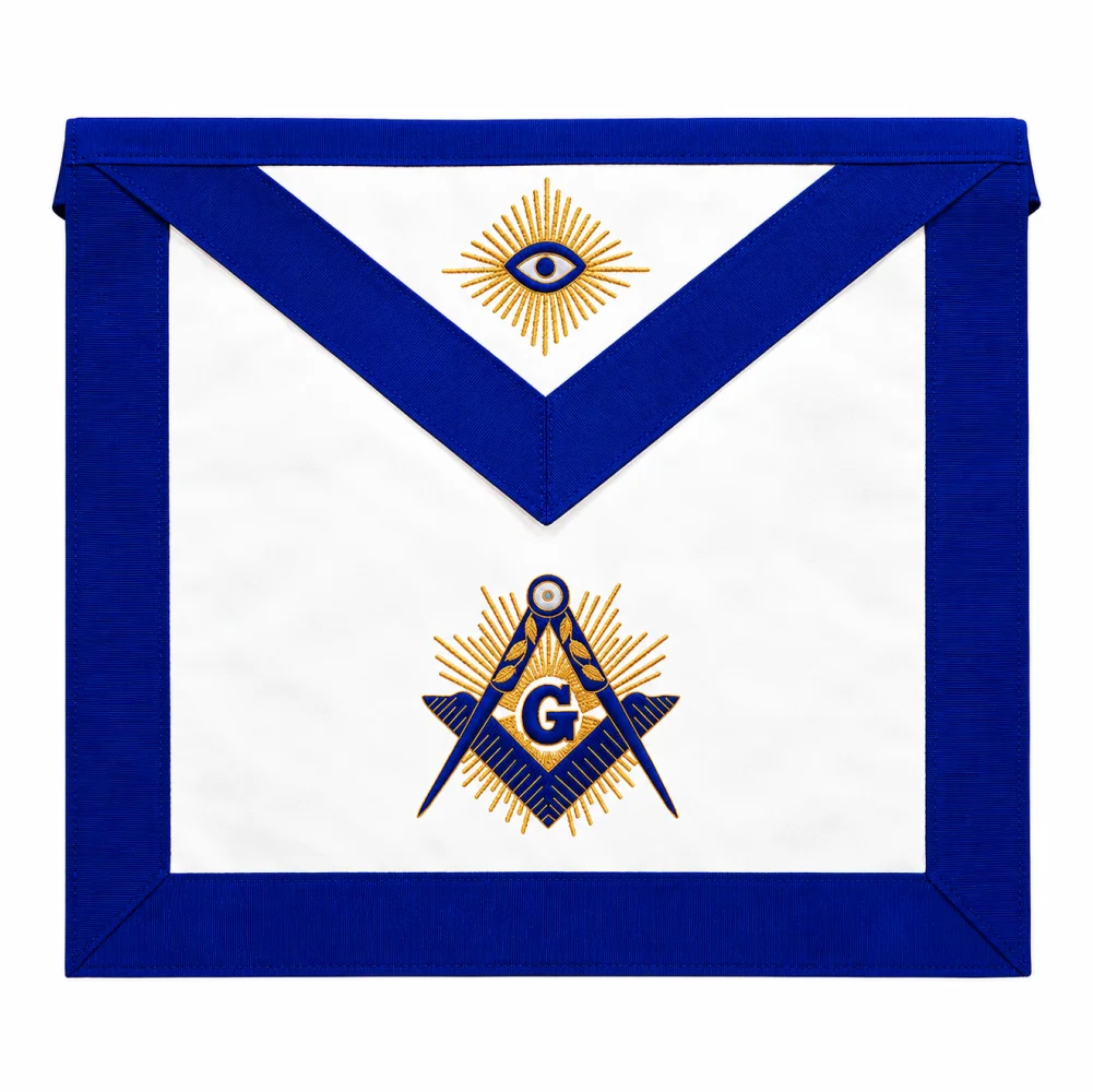 Master Mason Blue Lodge Apron - Royal Blue Square & Compass G