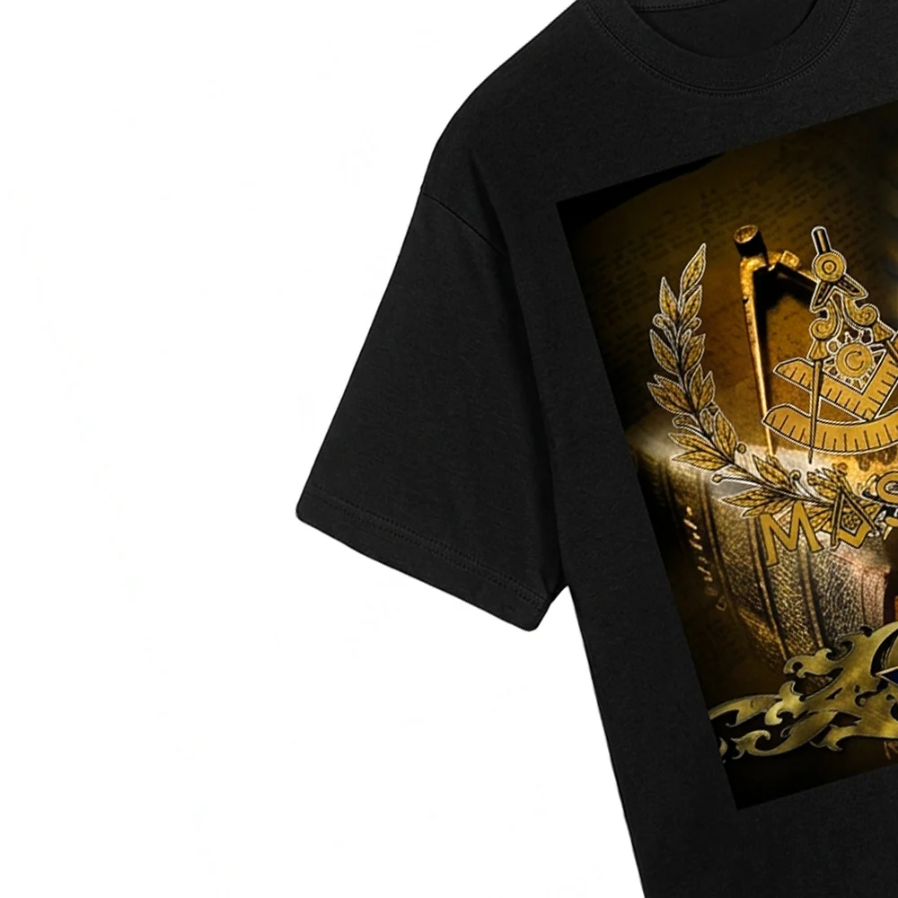 Masonic cotton tee gift for Freemasonry enthusiasts with optional custom lodge or name details.