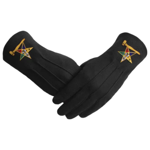 OES Gloves - Cotton With Round Patch and Flowers