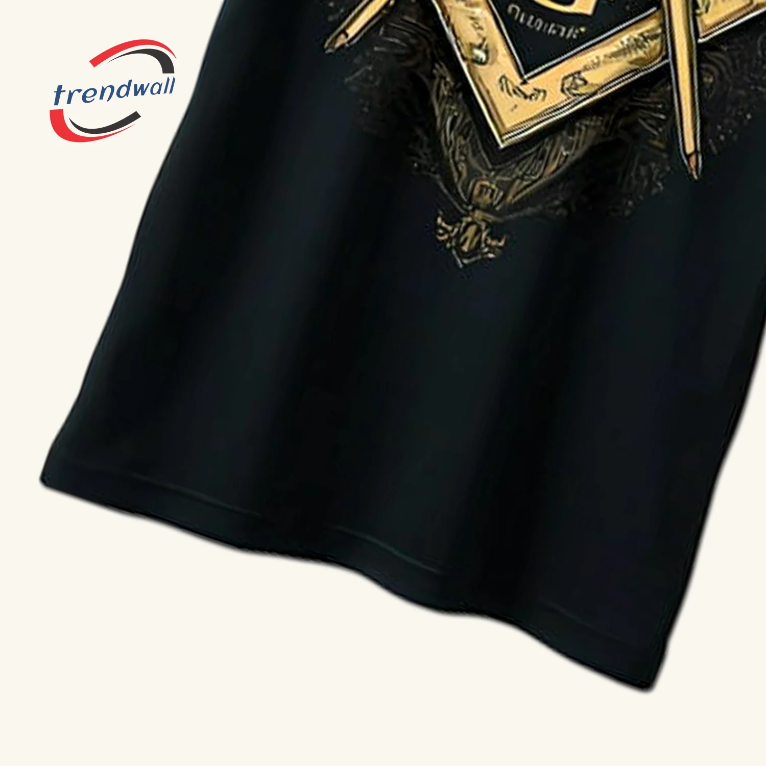 Masonic T-Shirt – Intricate Gold Square & Compass Symbol Unique Design