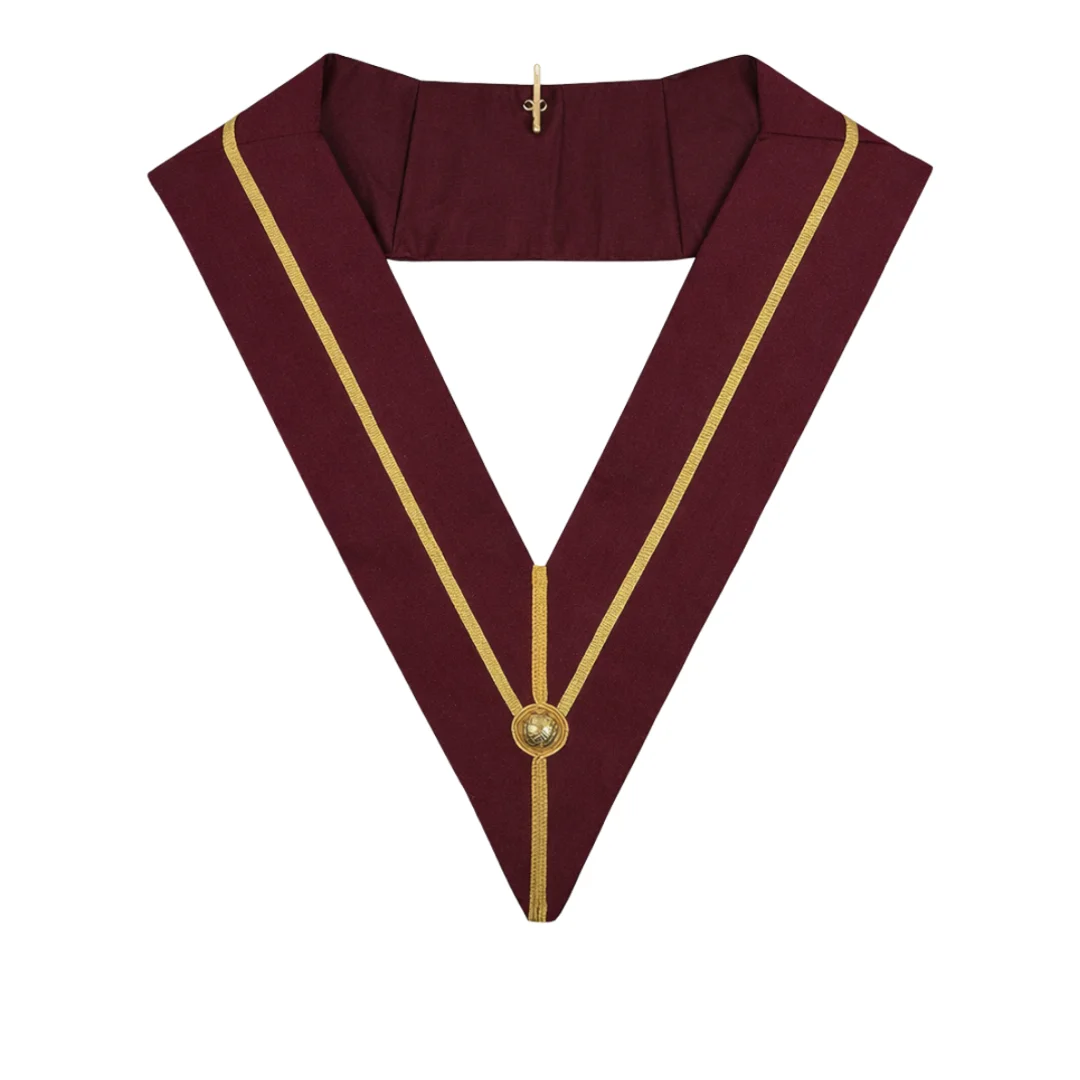Past Principal Royal Arch Chapter Collar - Wide Maroon & Gold
