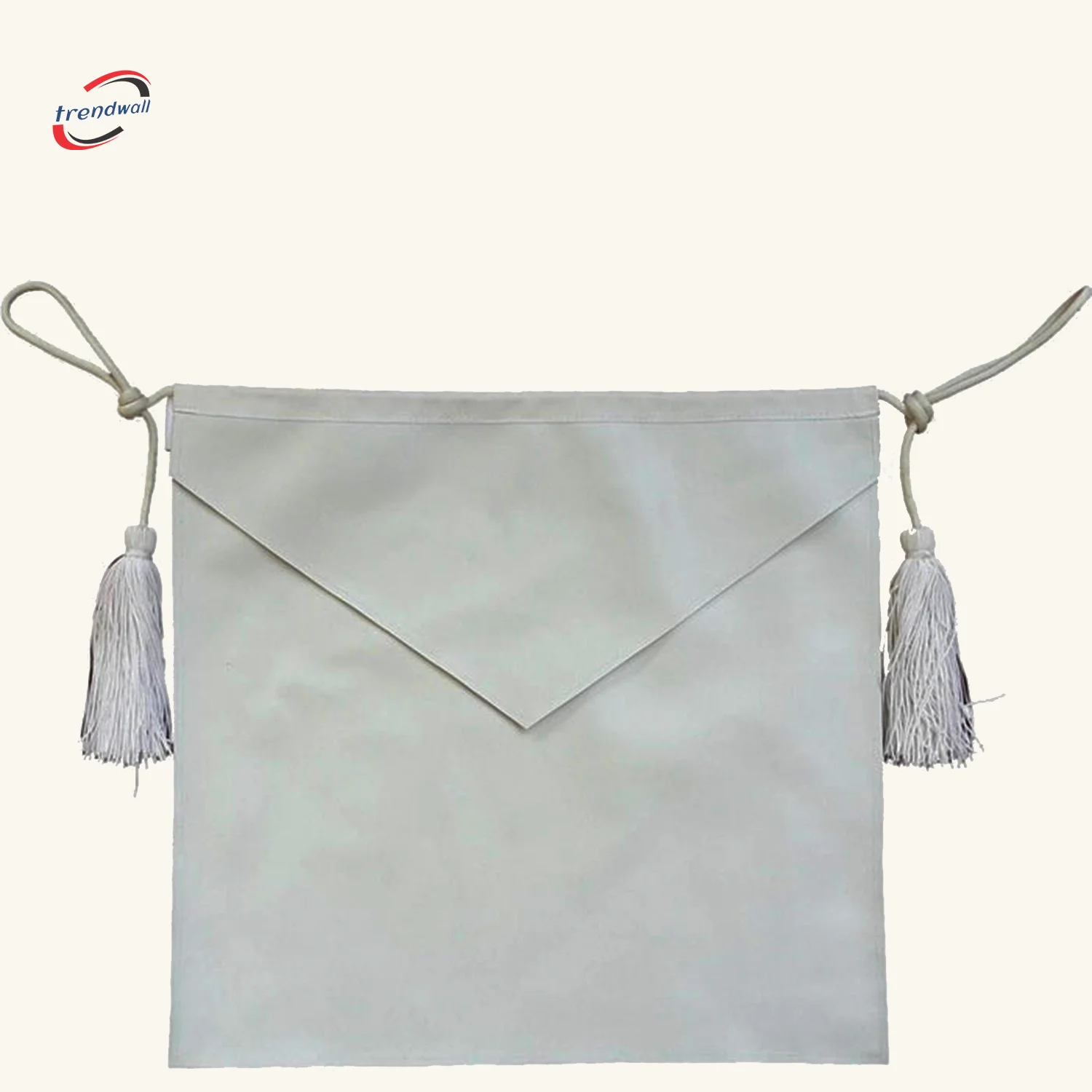 Entered Apprentice Blue Lodge Apron - All White Leather with Cords