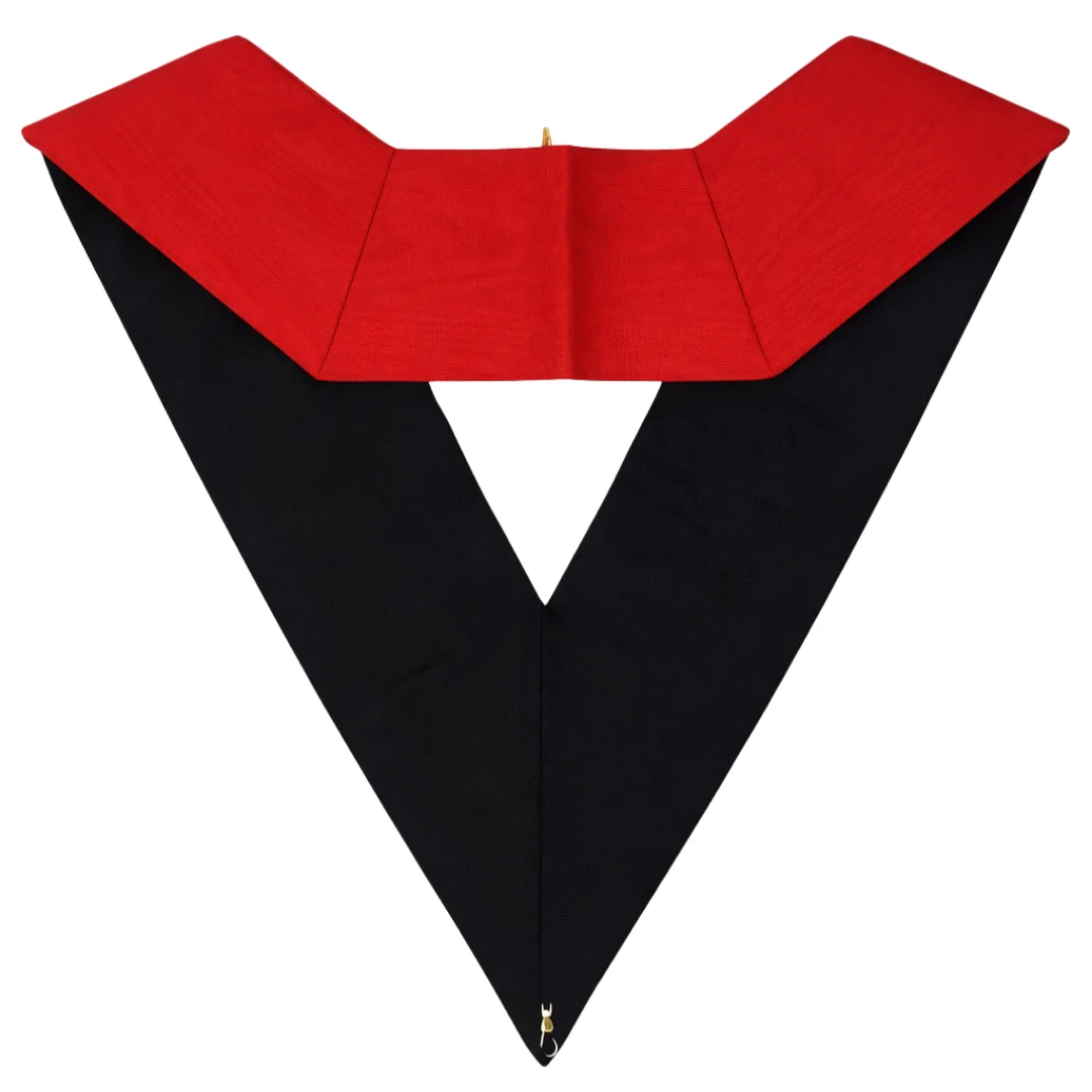18th Degree Scottish Rite Collar - Red Moire with Acacia Leaf