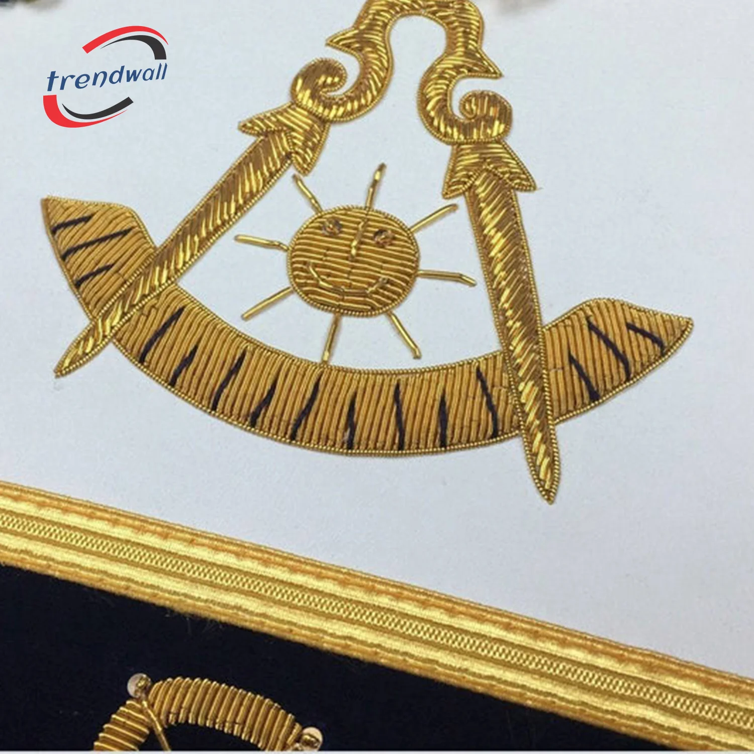 Past Master Blue Lodge Apron - Royal Navy with Gold Fringe