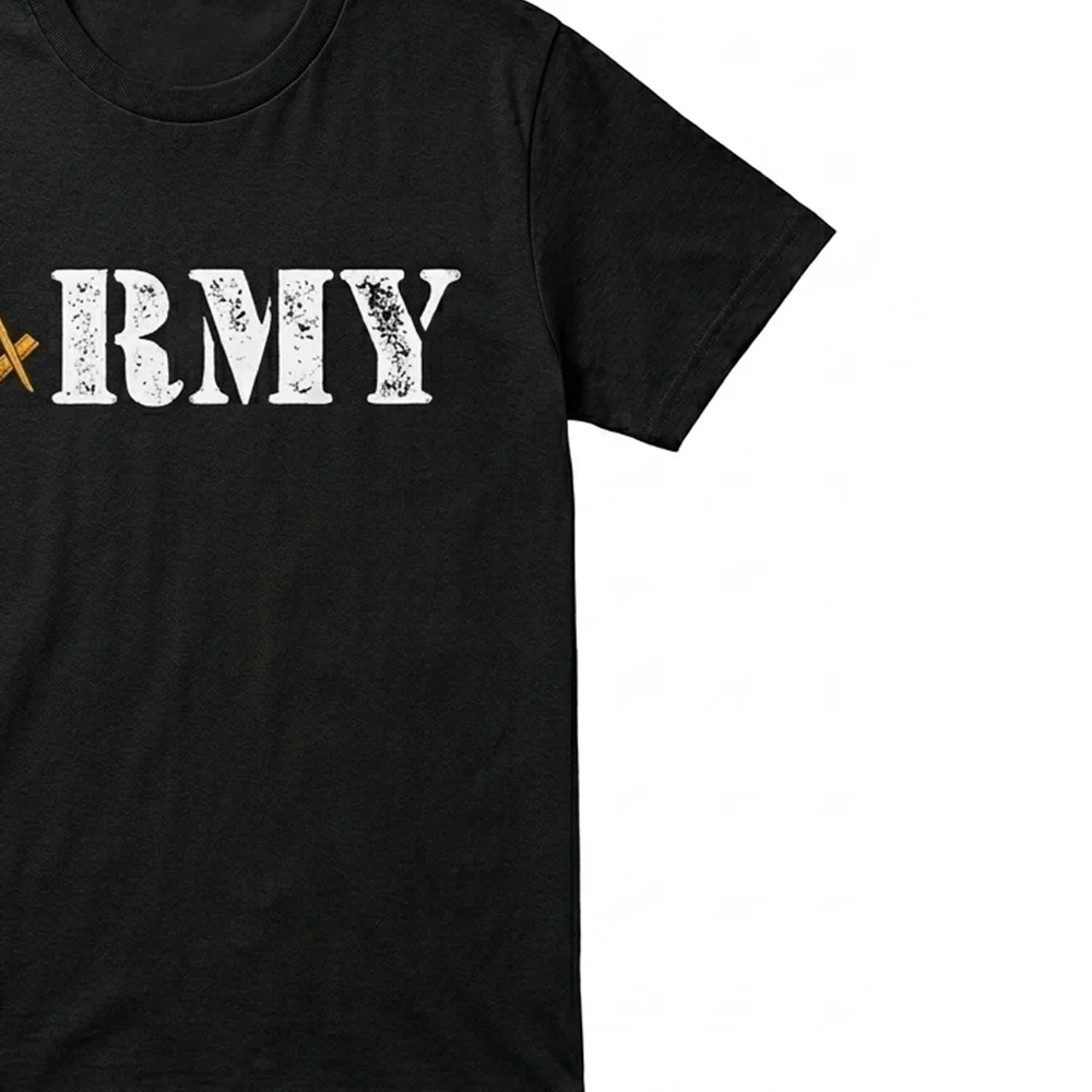 Personalized Army Masonic shirt with custom name printing for Freemasons.