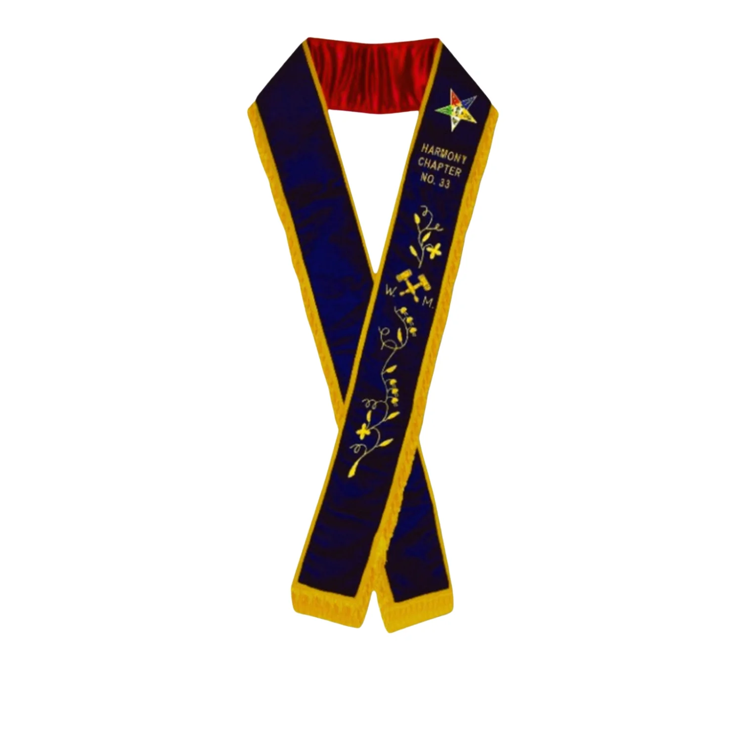 Worthy Matron Sash | Custom OES WM Sash with Purple Velvet and Full Fringe – Masonic OES Regalia