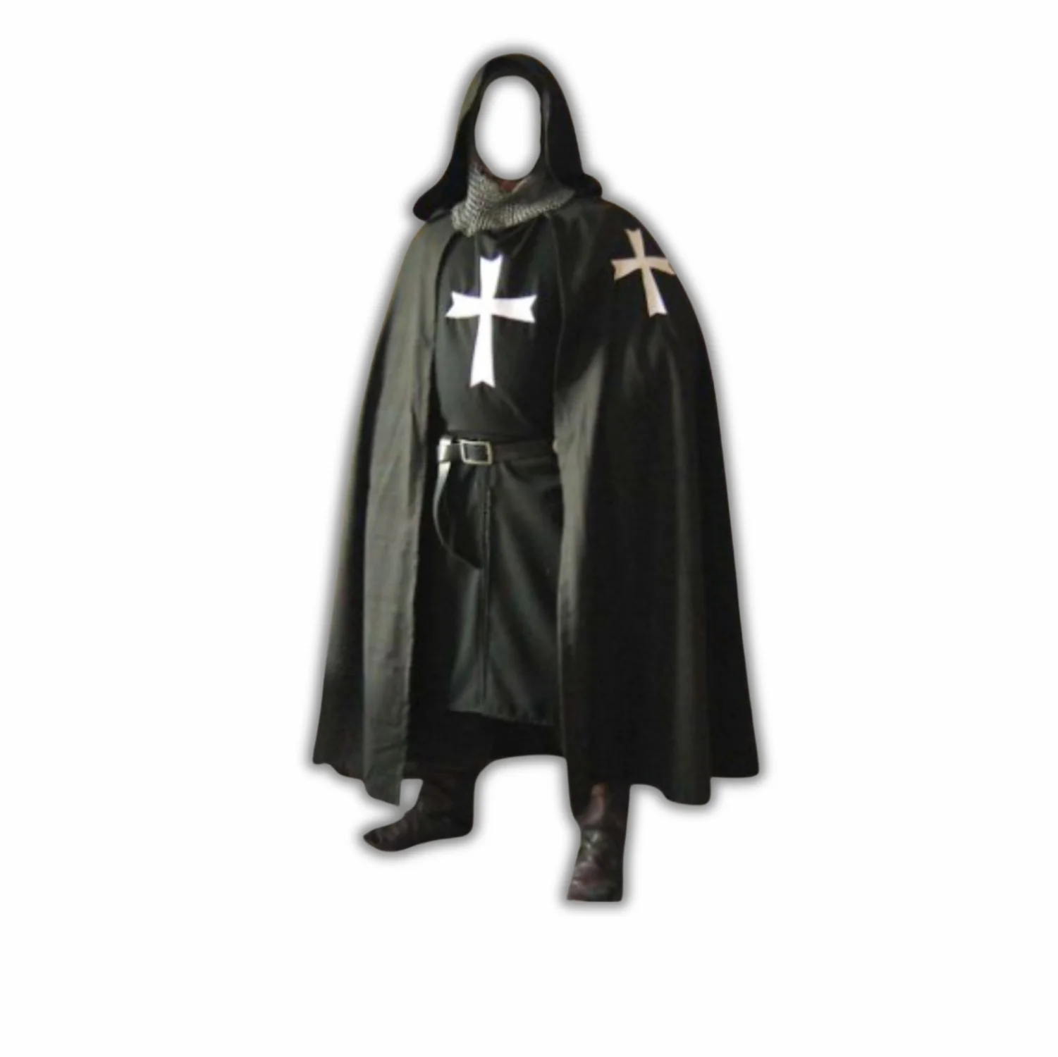 Medieval Knight Templar Hospitaller Hooded Cape – Authentic Cloak for Reenactment & LARP