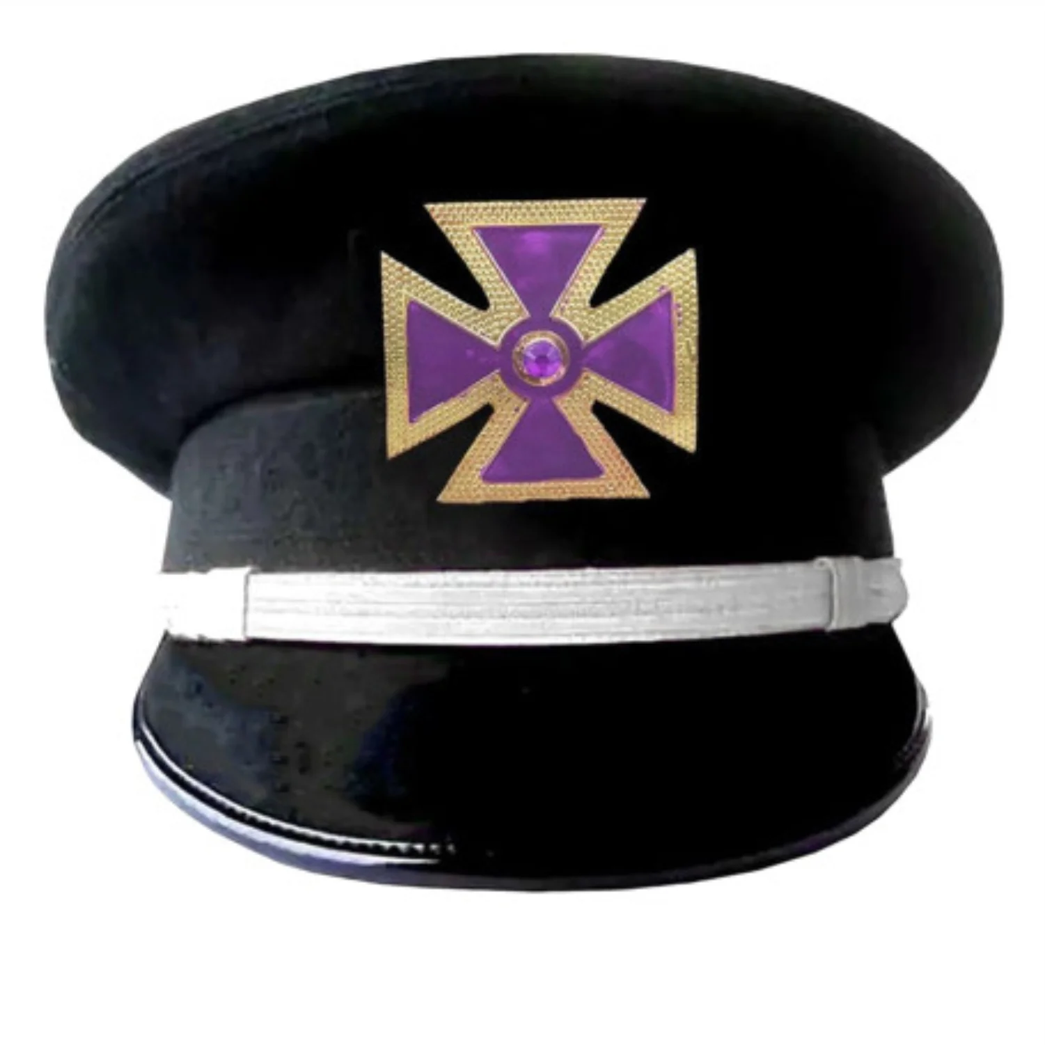 Past Grand Commander Knights Templar Commandery Fatigue Cap Black Wool