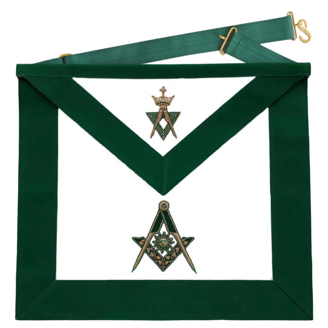 Senior Deacon Allied Masonic Degrees Apron - Green Velvet