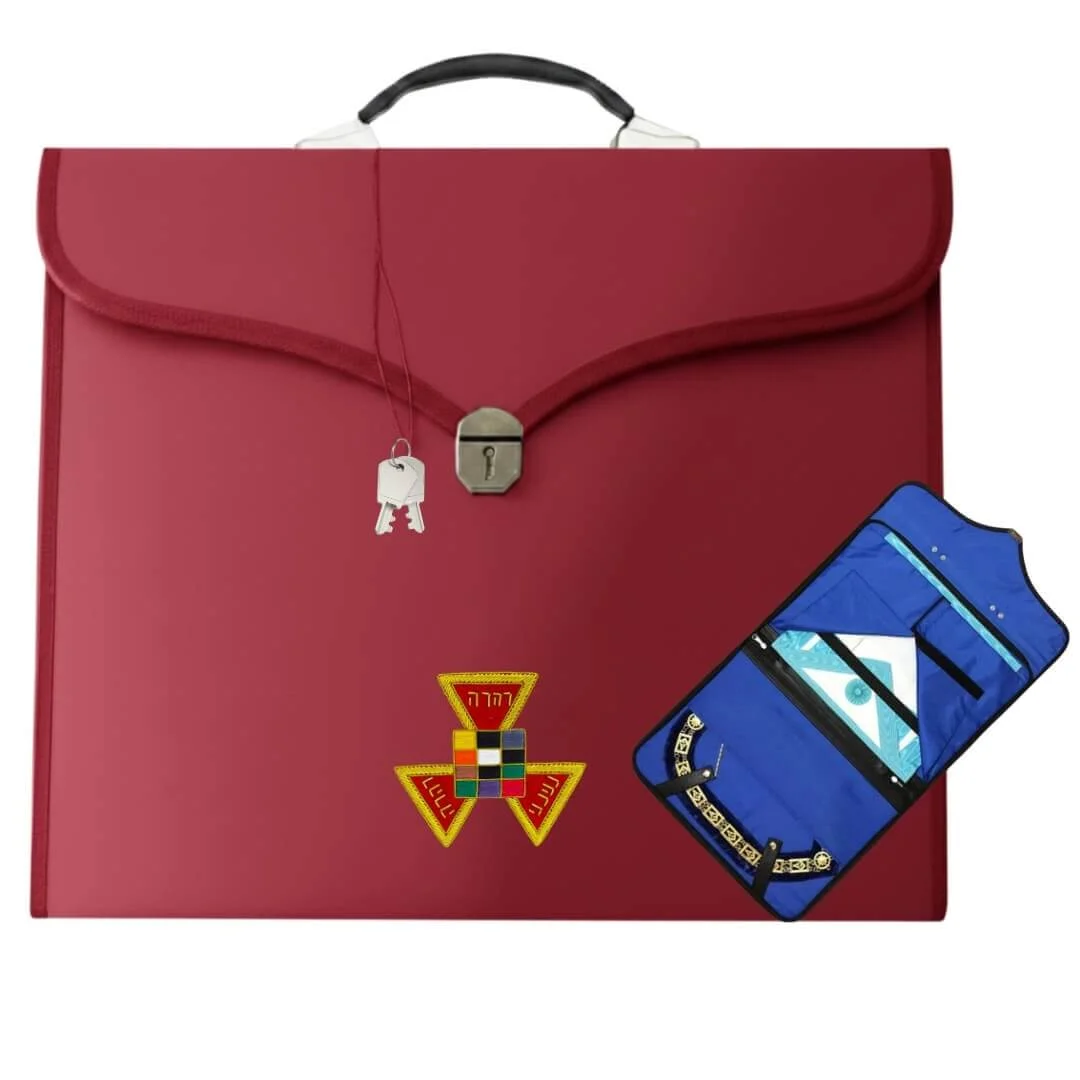 Past High Priest Chapter Apron Case - Red Leather | MM, WM, Provincial