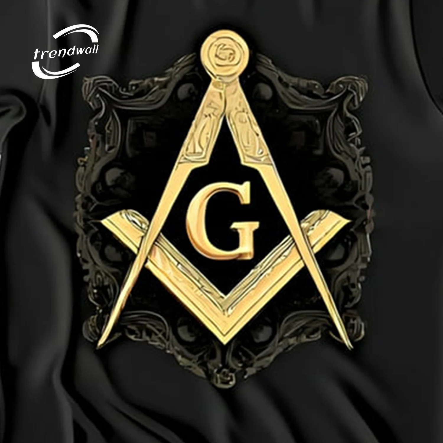 Masonic T-Shirt – Gold Square & ‘G’ Symbol with Stylish Modern Design
