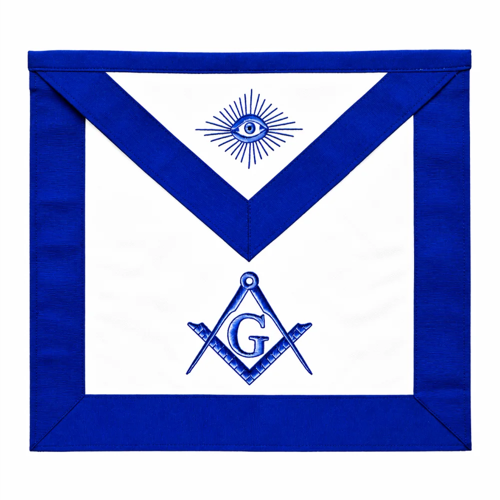 Master Mason Blue Lodge Apron - Square & Compass G Royal Blue