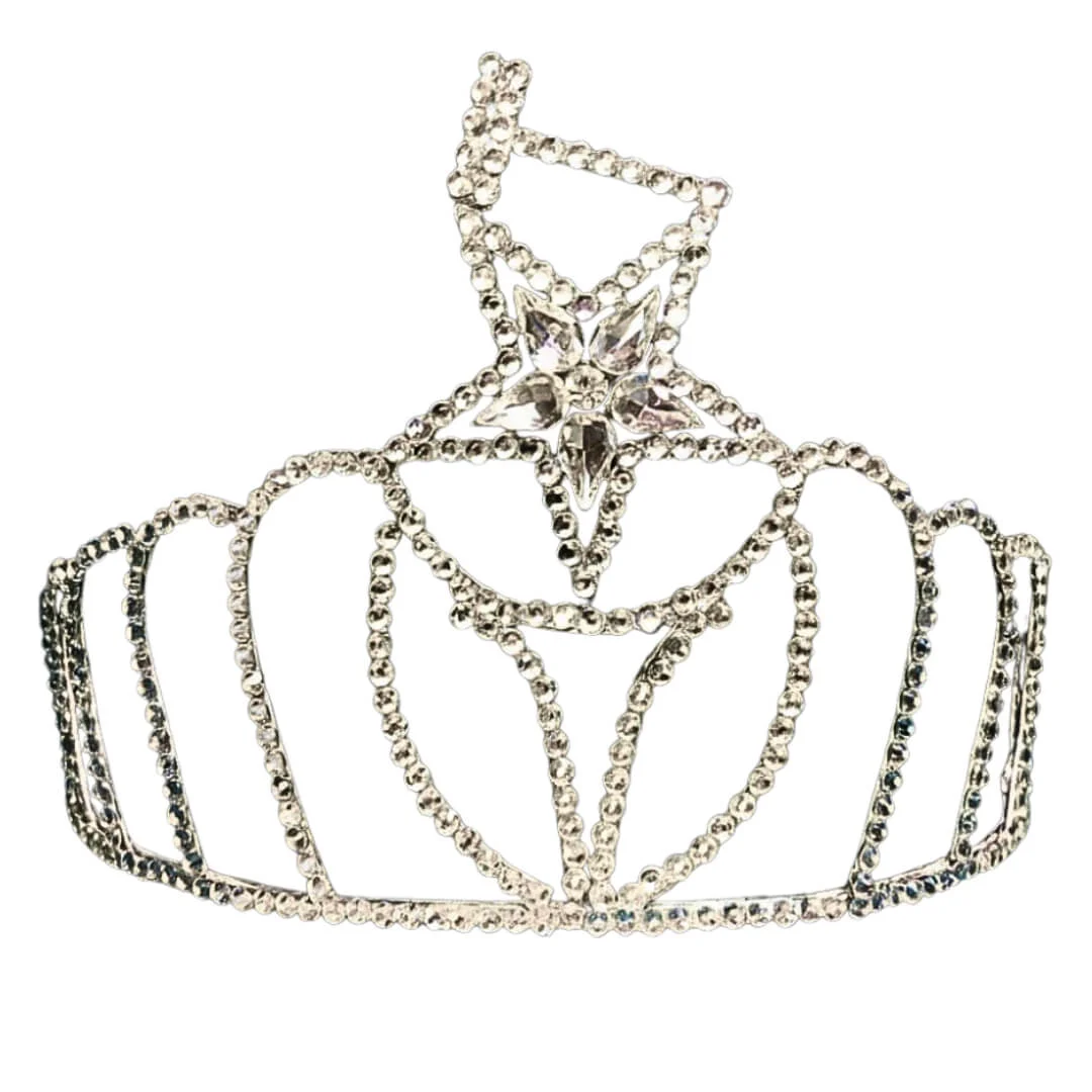 Order of Eastern Star Crown – Masonic OES Silver Tone Crown with Rhinestones