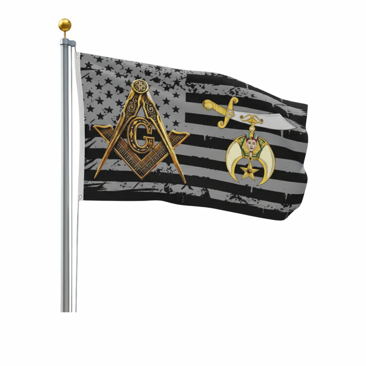 Masonic Shriner Flag, Durable Double-Sided Indoor & Outdoor Decoration
