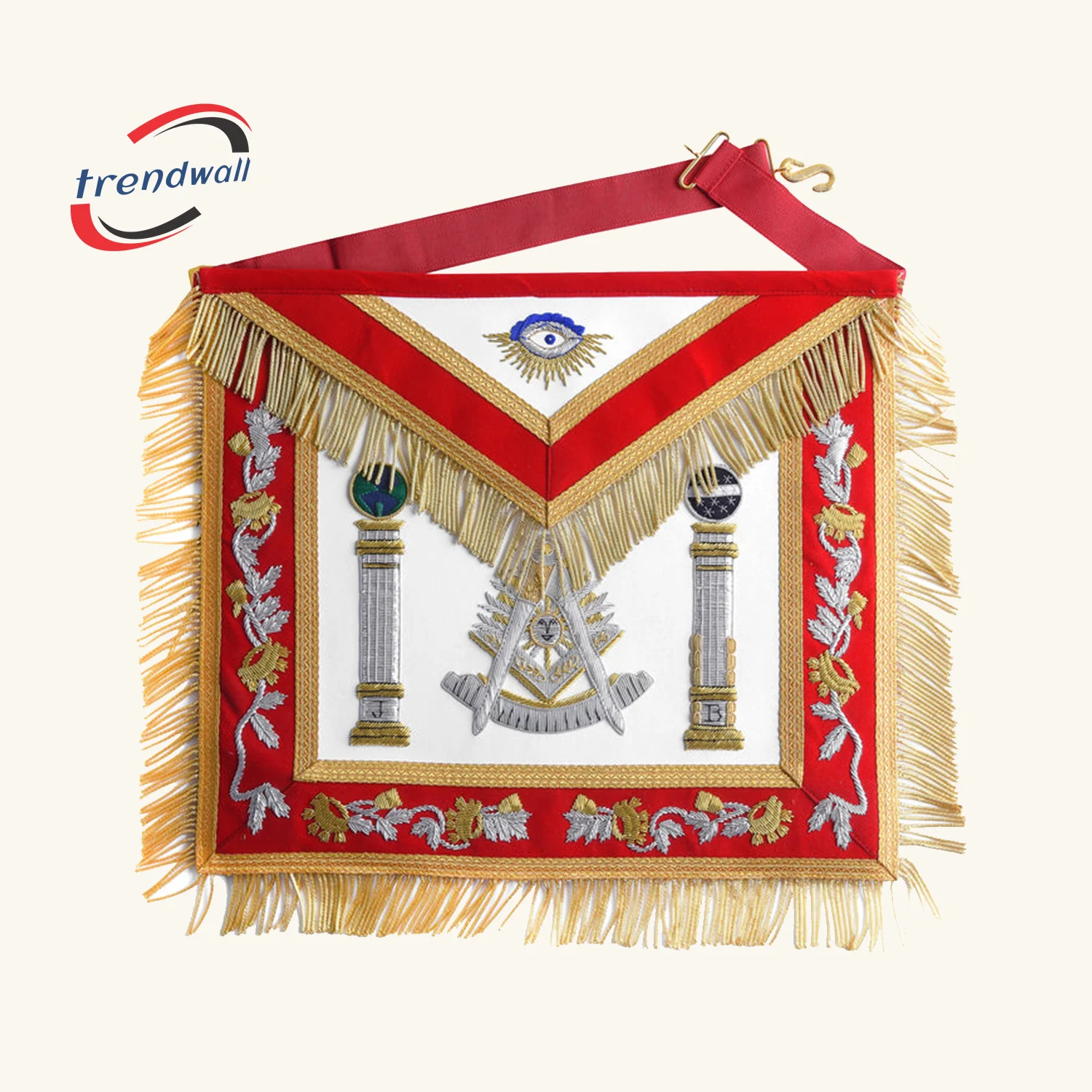 Past Master Blue Lodge California Regulation Apron - With Pillars
