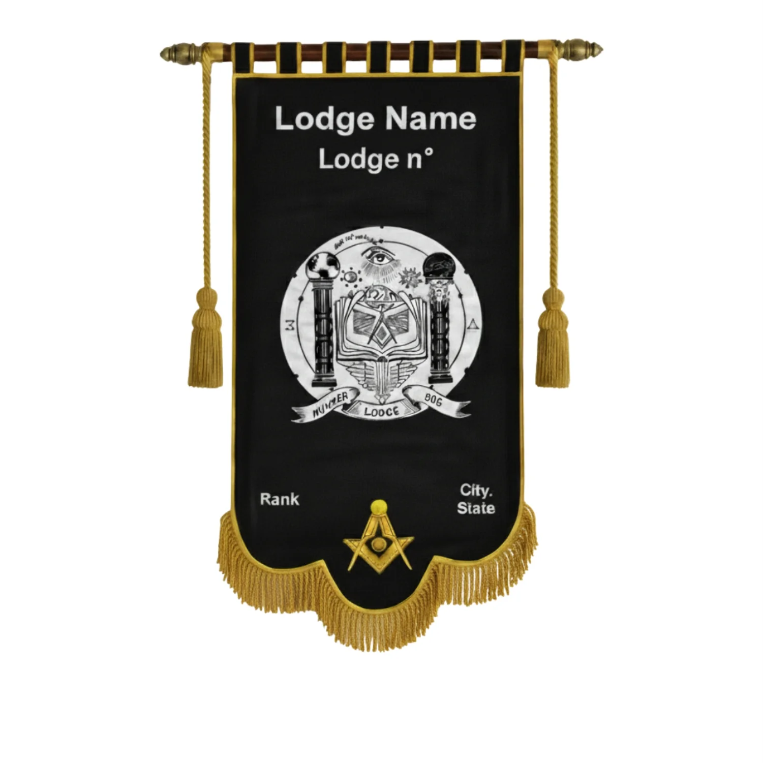 Master Mason Blue Lodge Banner – Machine Embroidery