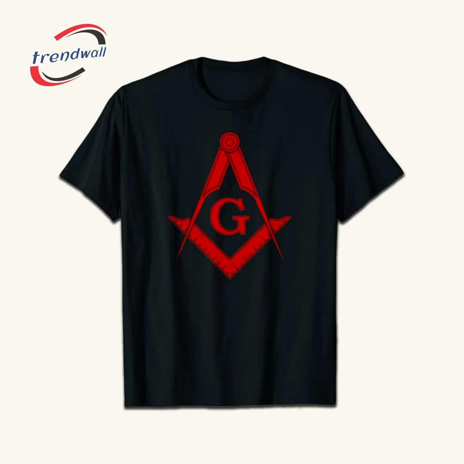 Masonic Square and Compass Freemasonry Symbol Red T-Shirt