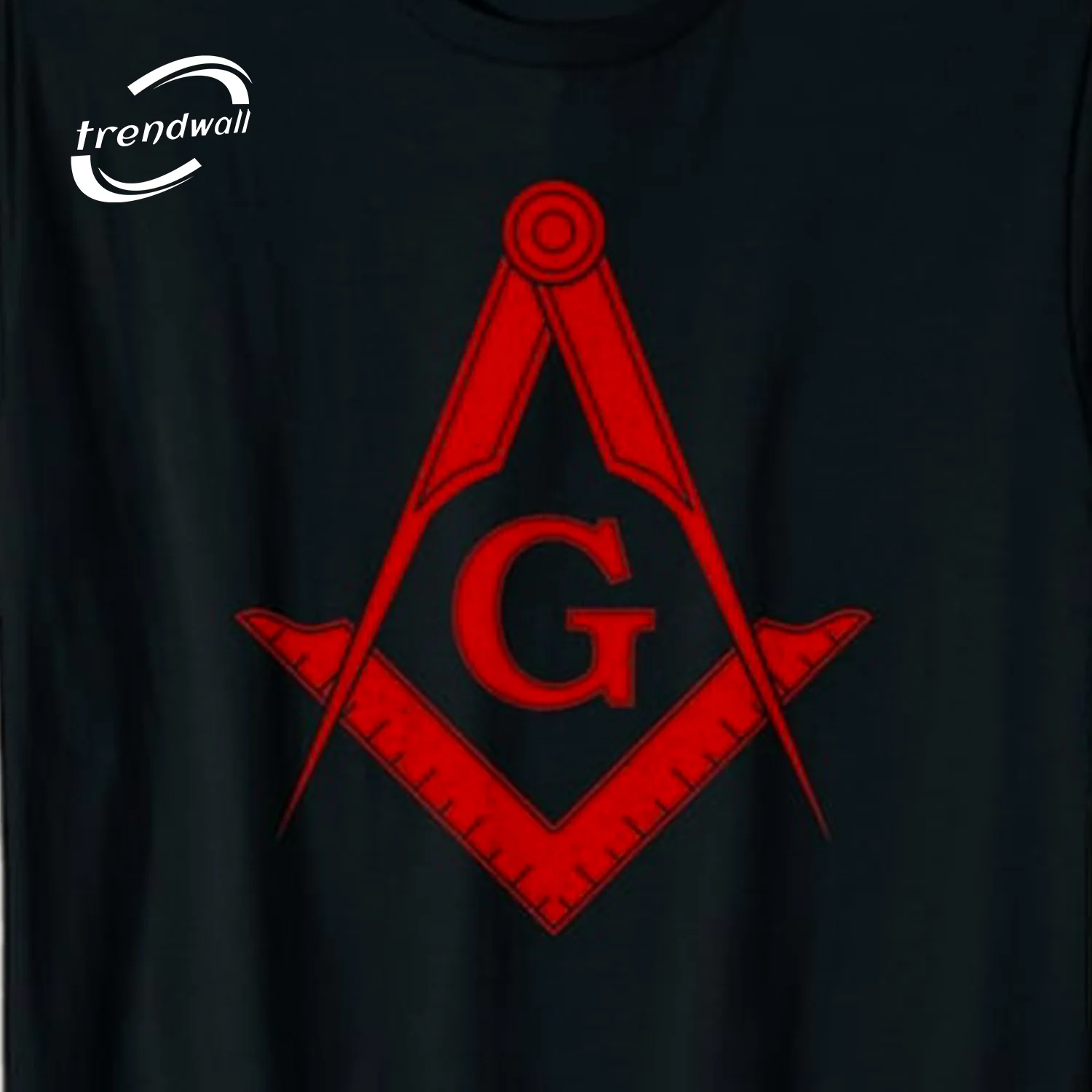 Masonic Square and Compass Freemasonry Symbol Red T-Shirt