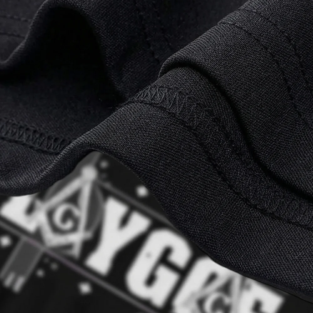 Light blue Masonic graphic on a bold LAYGGE T-Shirt design with custom printing options.