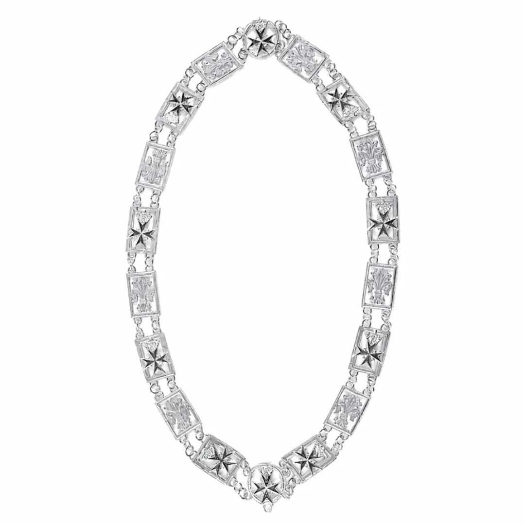 Order of Malta Chain Collar – Silver and Gold Tone Brass Made