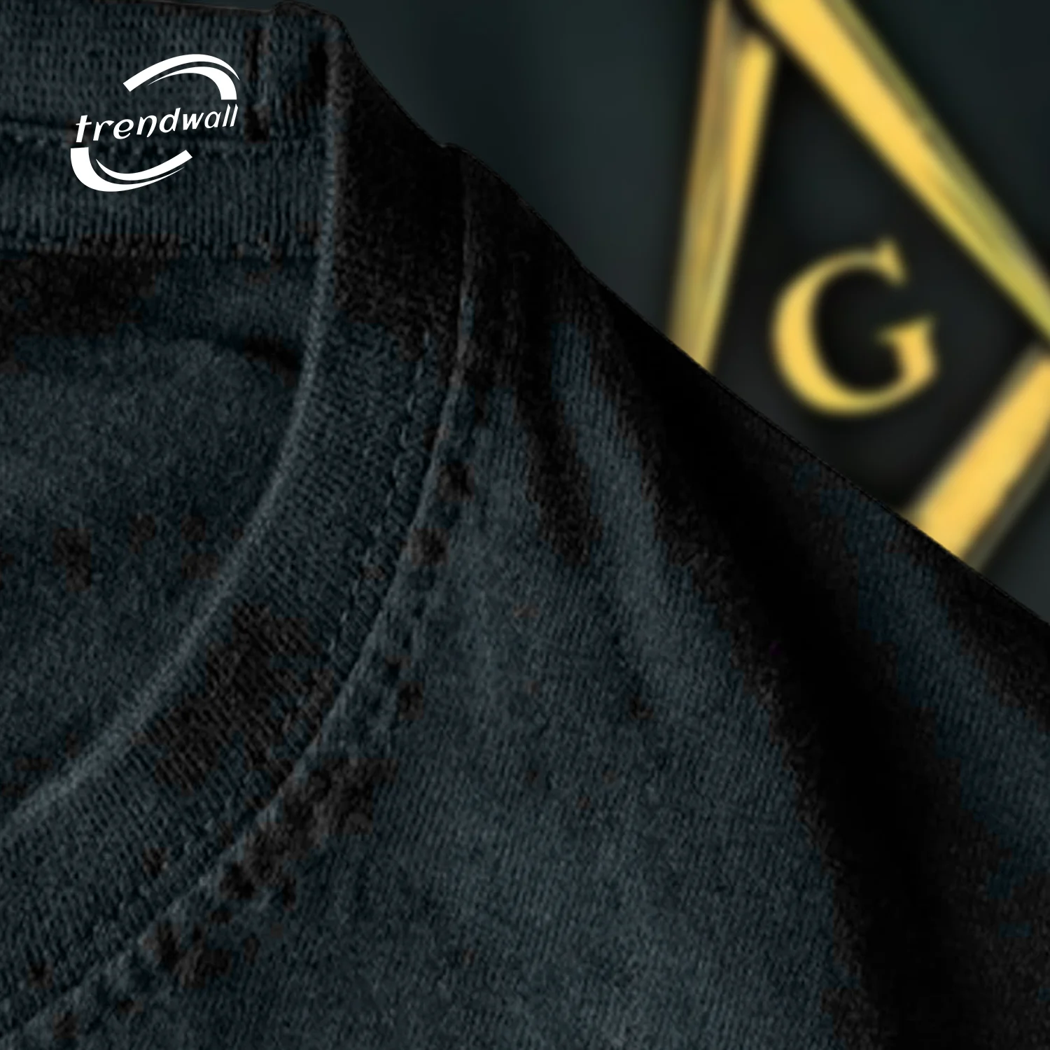 Masonic Black T-Shirt – Gold Compass & Square Symbol for Freemasons