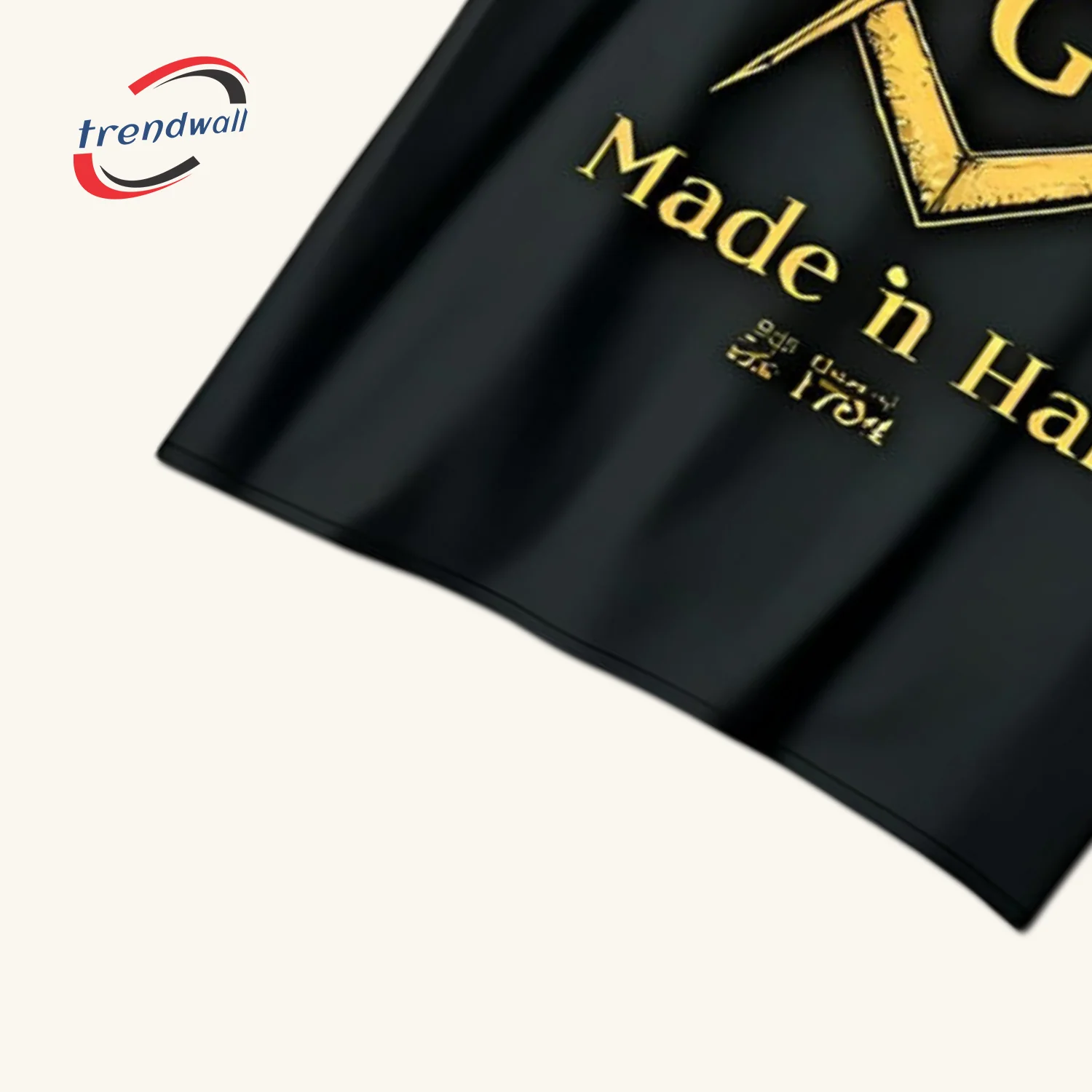 Masonic Black T-Shirt – Gold Compass & Square Symbol for Freemasons