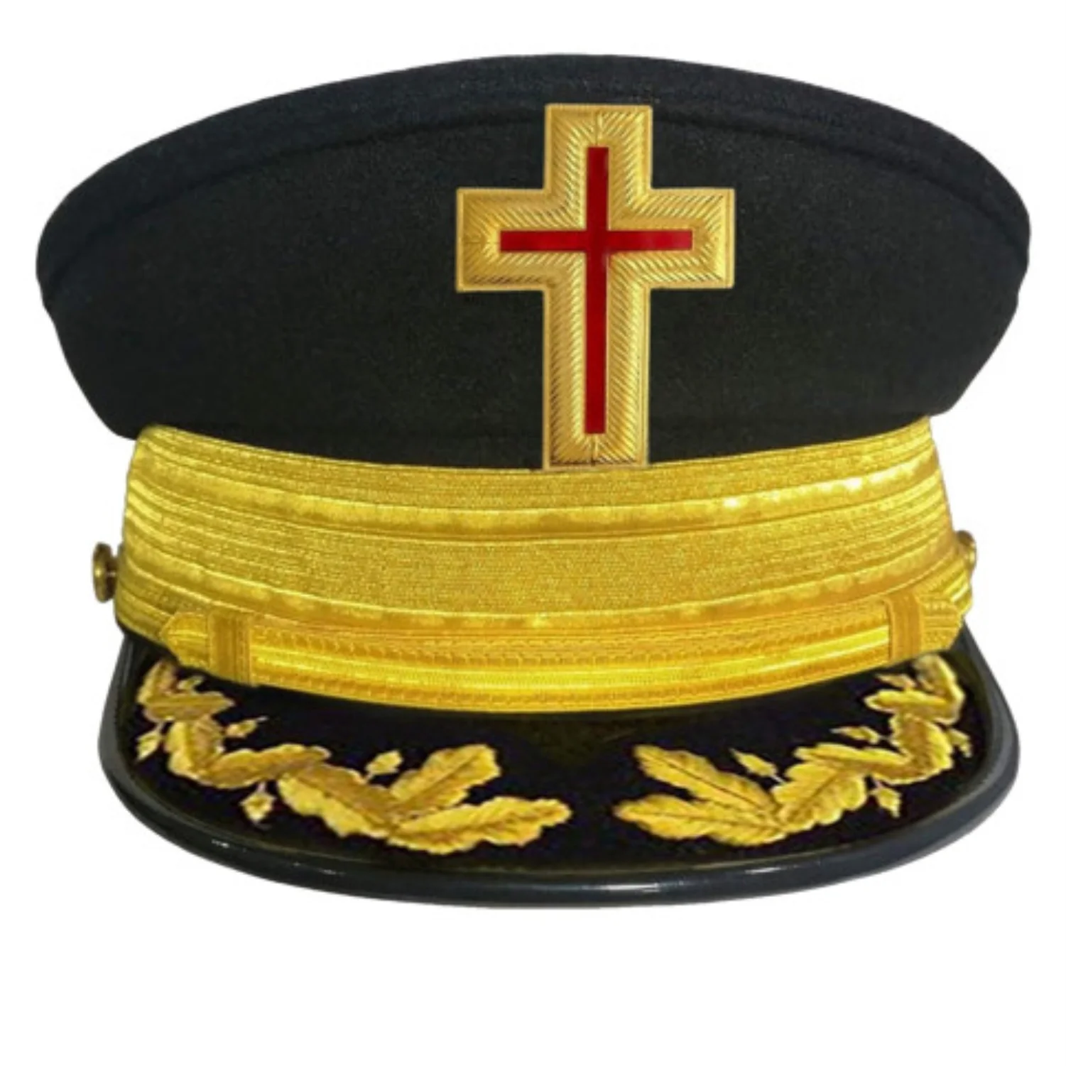 Past Commander Knights Templar Commandery Fatigue Cap, Red Cross with Rays