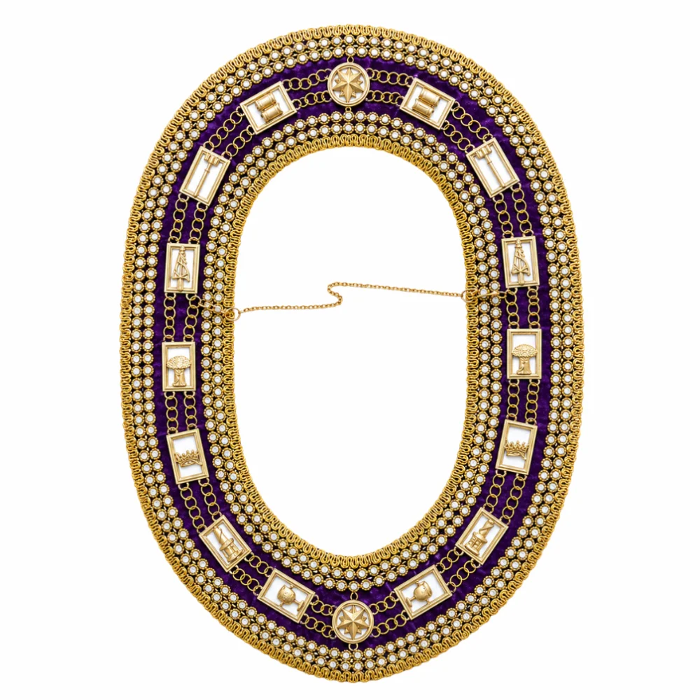 OES Chain Collar - Purple Velvet Double Rhinestones