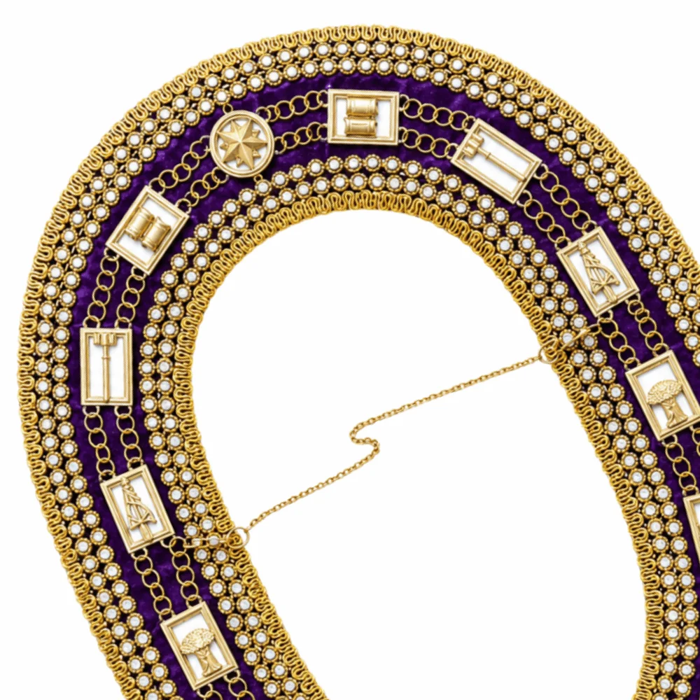 OES Chain Collar - Purple Velvet Double Rhinestones