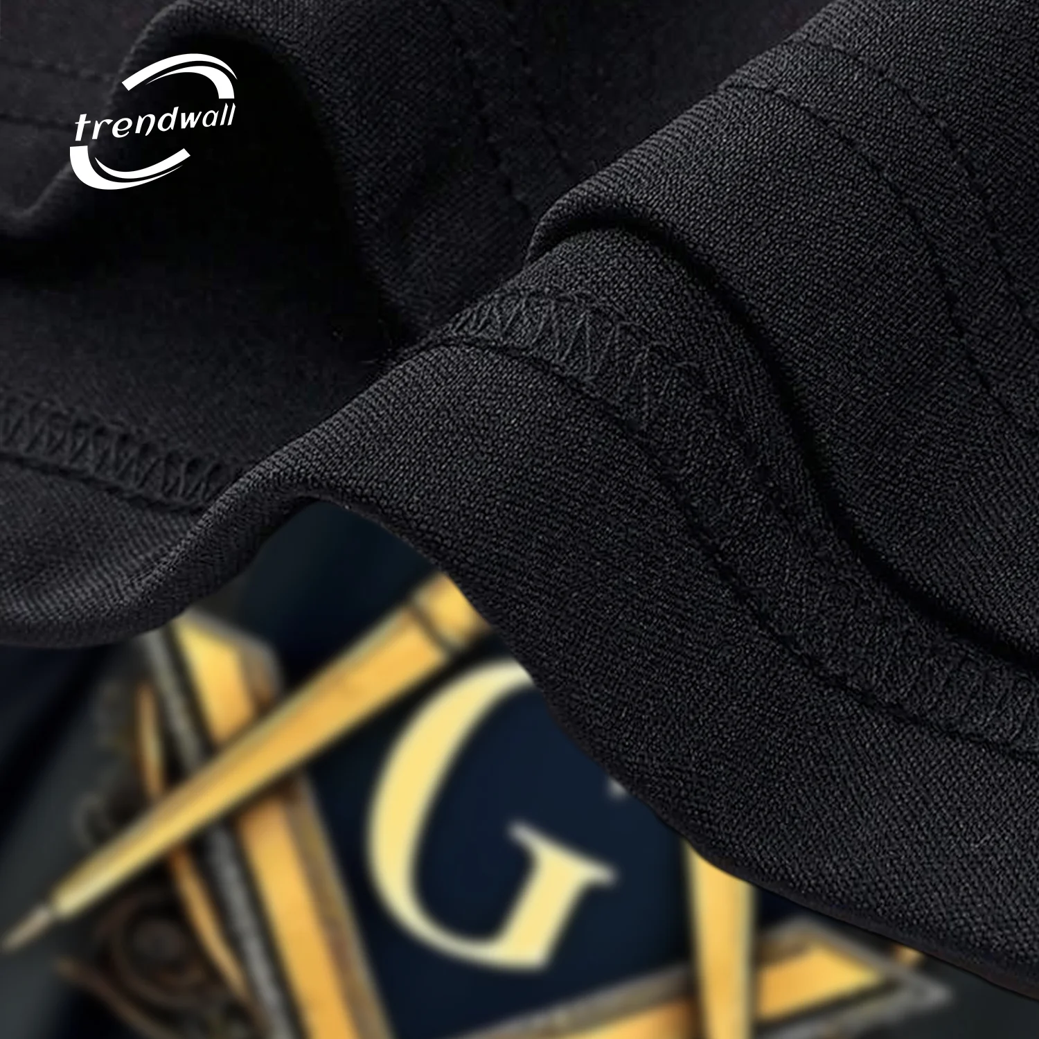 Black Masonic T-Shirt – Gold Square & ‘G’ Symbol Freemason Design