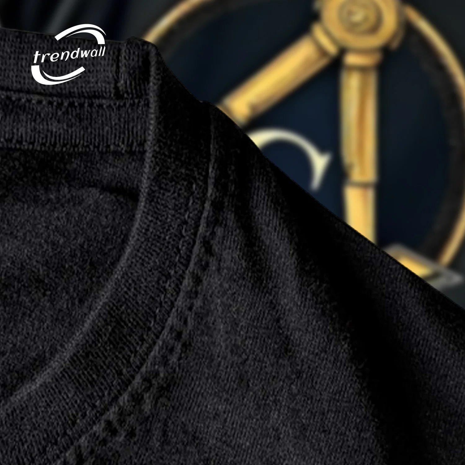 Black Masonic T-Shirt – Gold Square & ‘G’ Symbol Freemason Design
