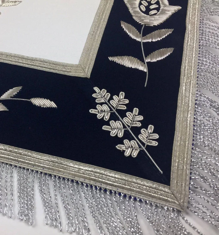 Past Master Blue Lodge Apron - Royal Navy Velvet Hand Embroidery