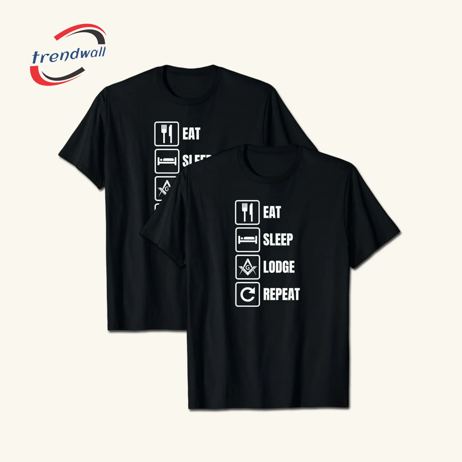 Masonic Custom T-Shirt – Masonic Eat Sleep Lodge Repeat Freemason Design