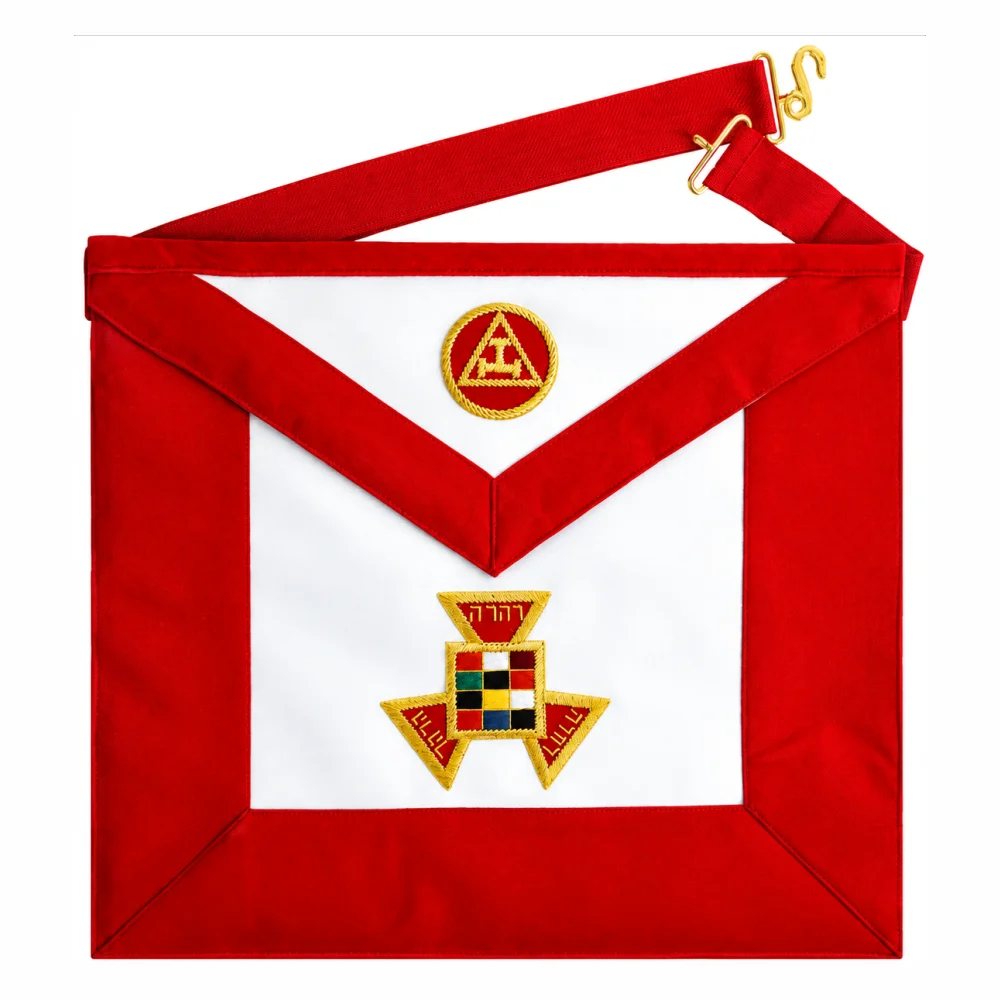 Past High Priest Royal Arch Chapter Apron - Red Velvet + Embroidery