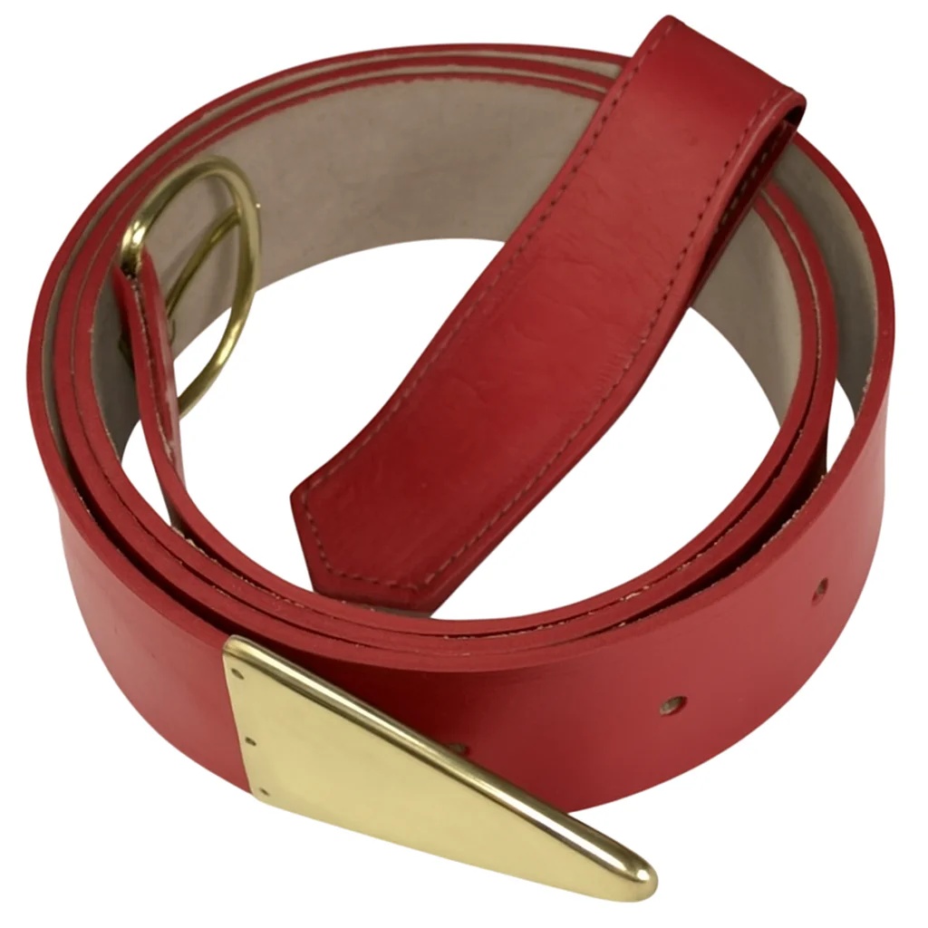 Knights Templar Cowhide Red Leather Belt