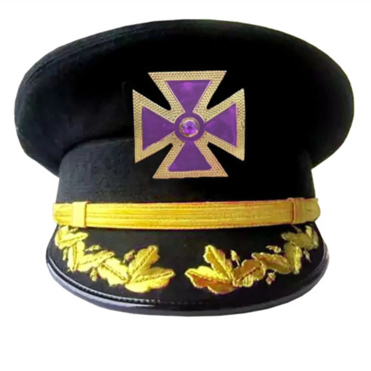Past Grand Commander Knights Templar Commandery Fatigue Cap Black Wool