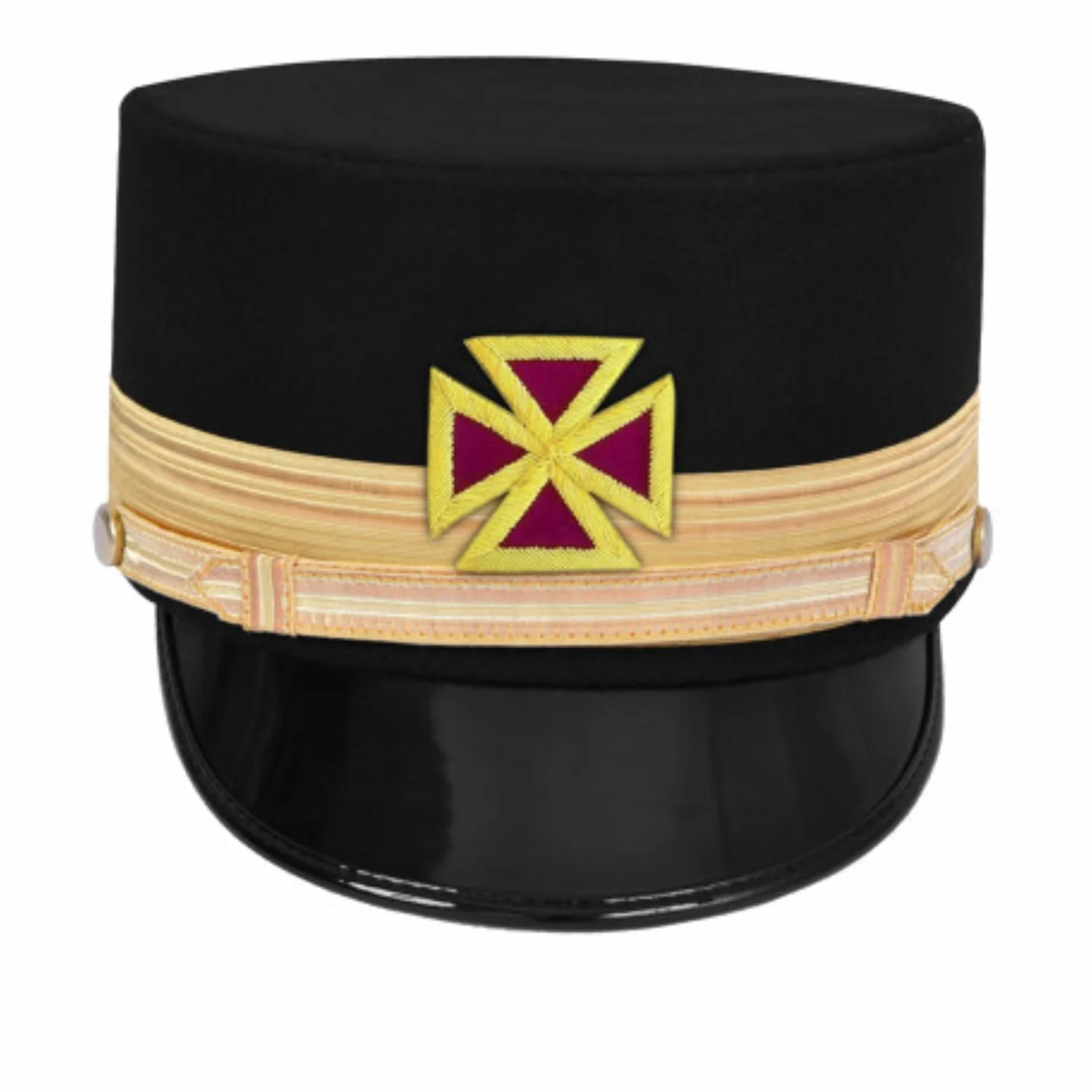 Past Grand Commander Knights Templar Commandery Fatigue Cap Black Wool