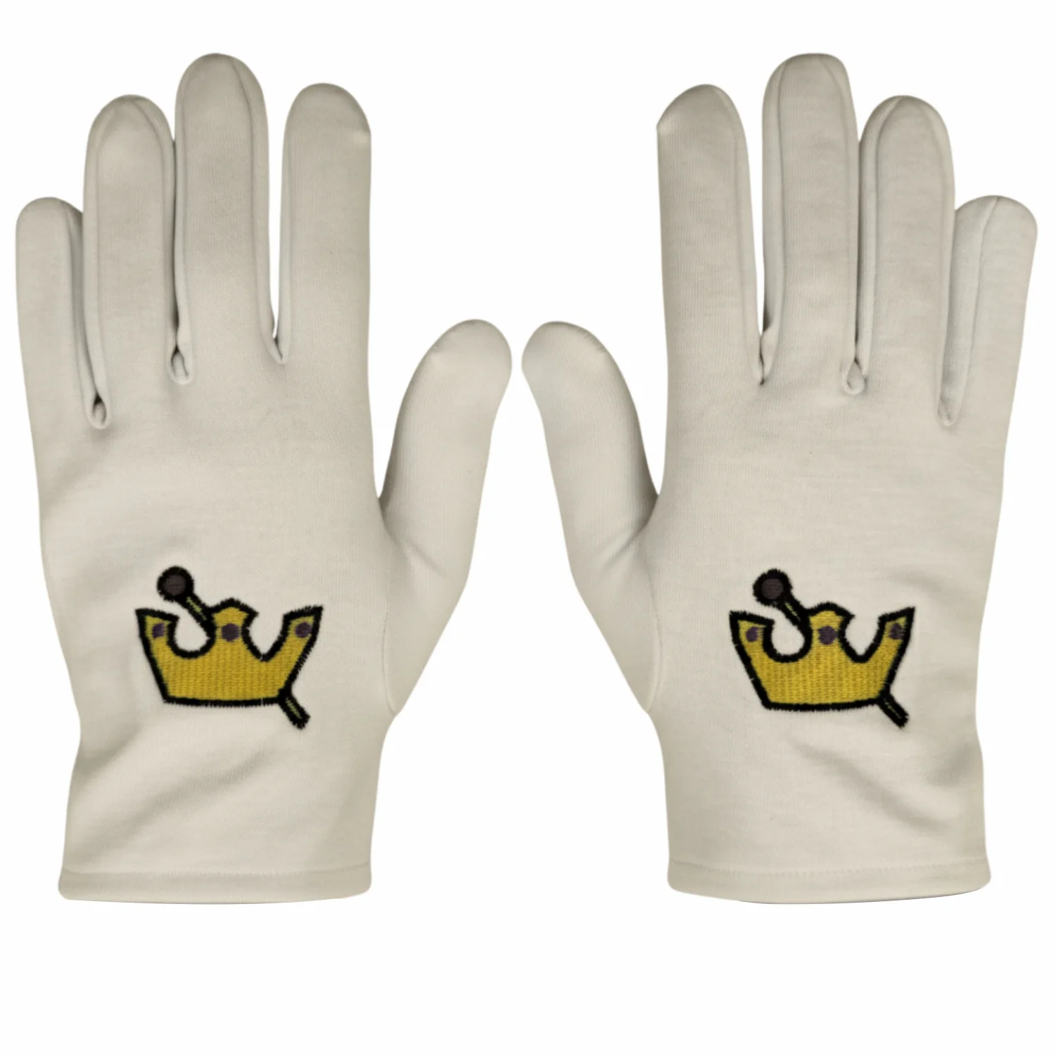 Masonic OES Cotton Gloves with Electa Emblem in White Color