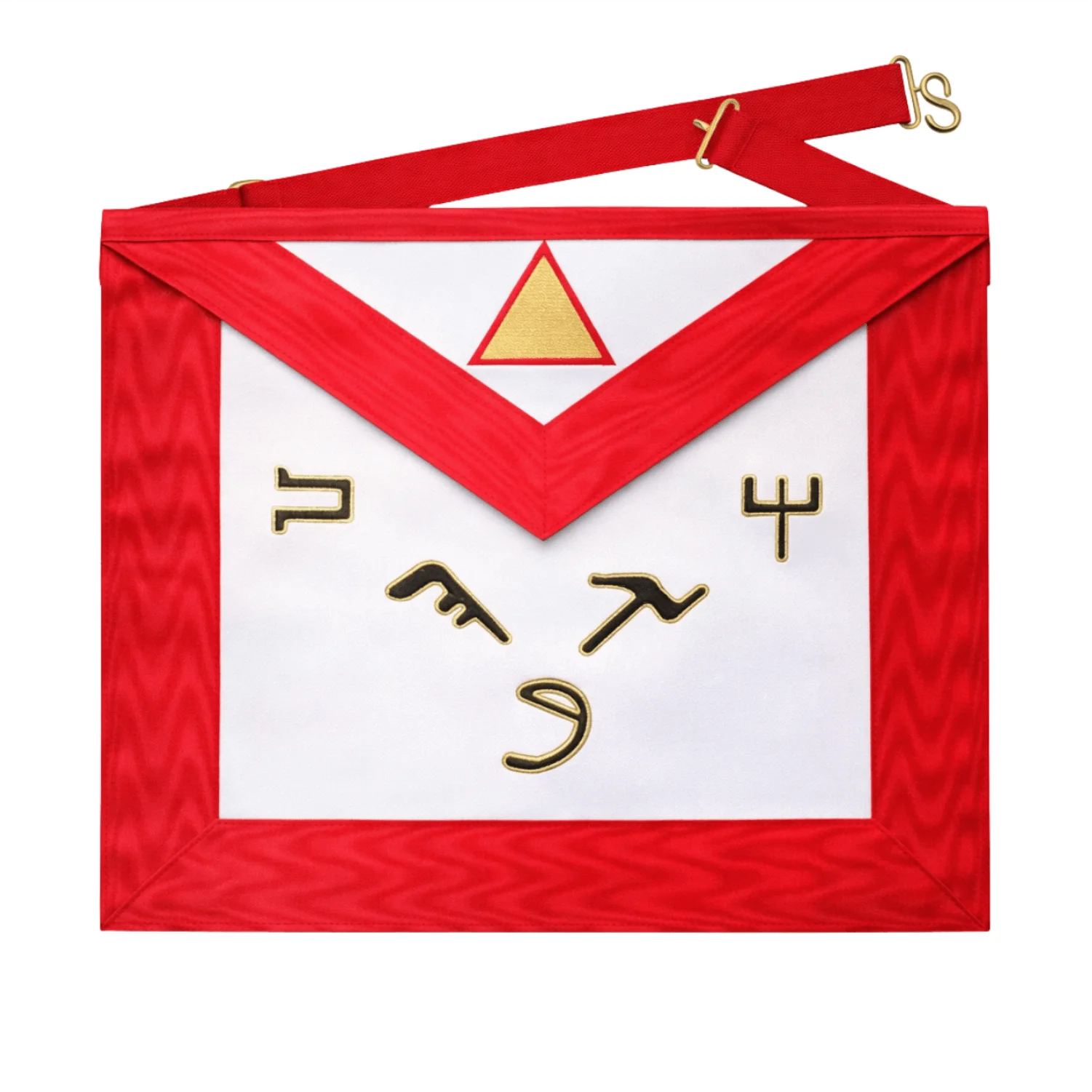 6th Degree Scottish Rite Apron - White & Red Moiré